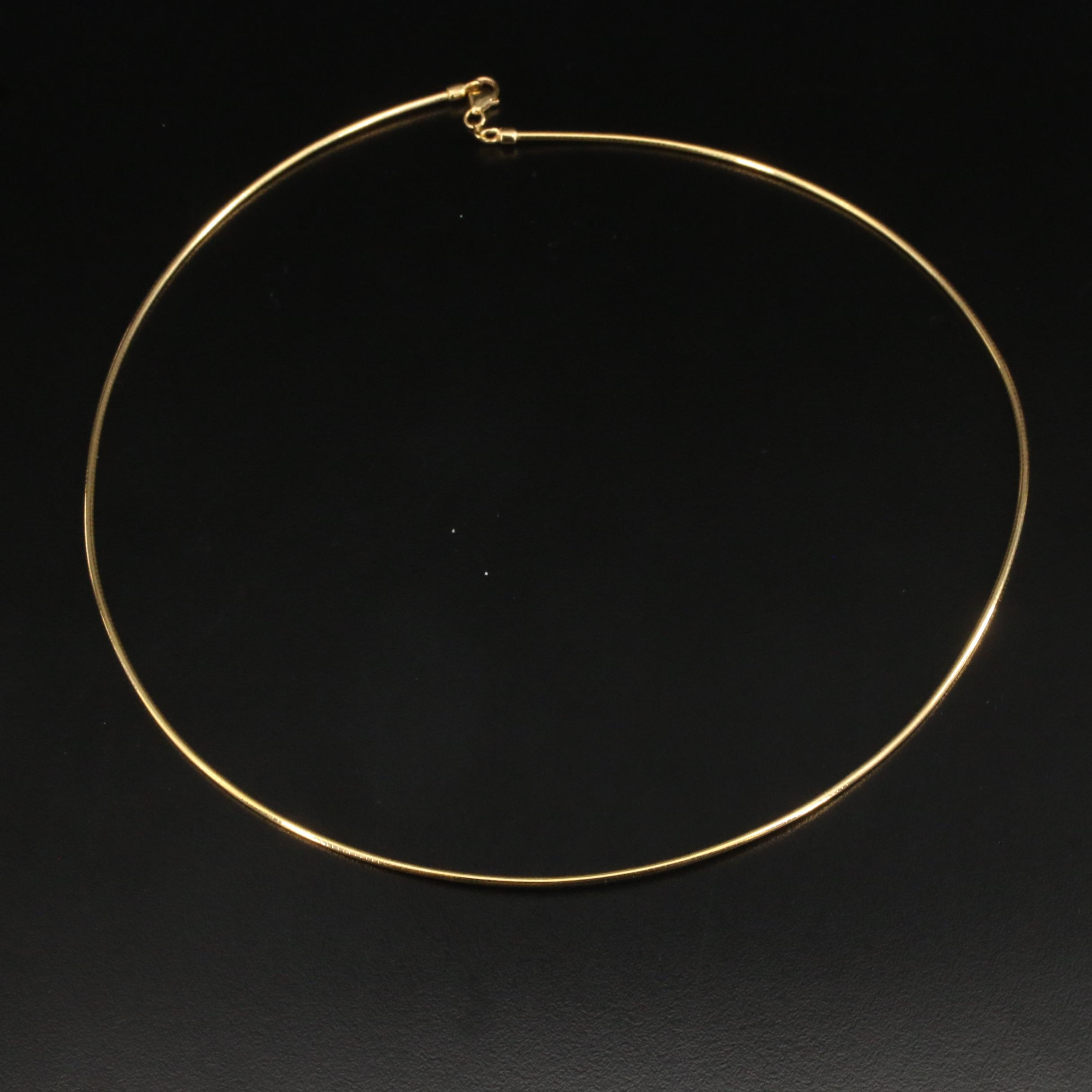 Italian 14K Omega Chain Necklace EBTH