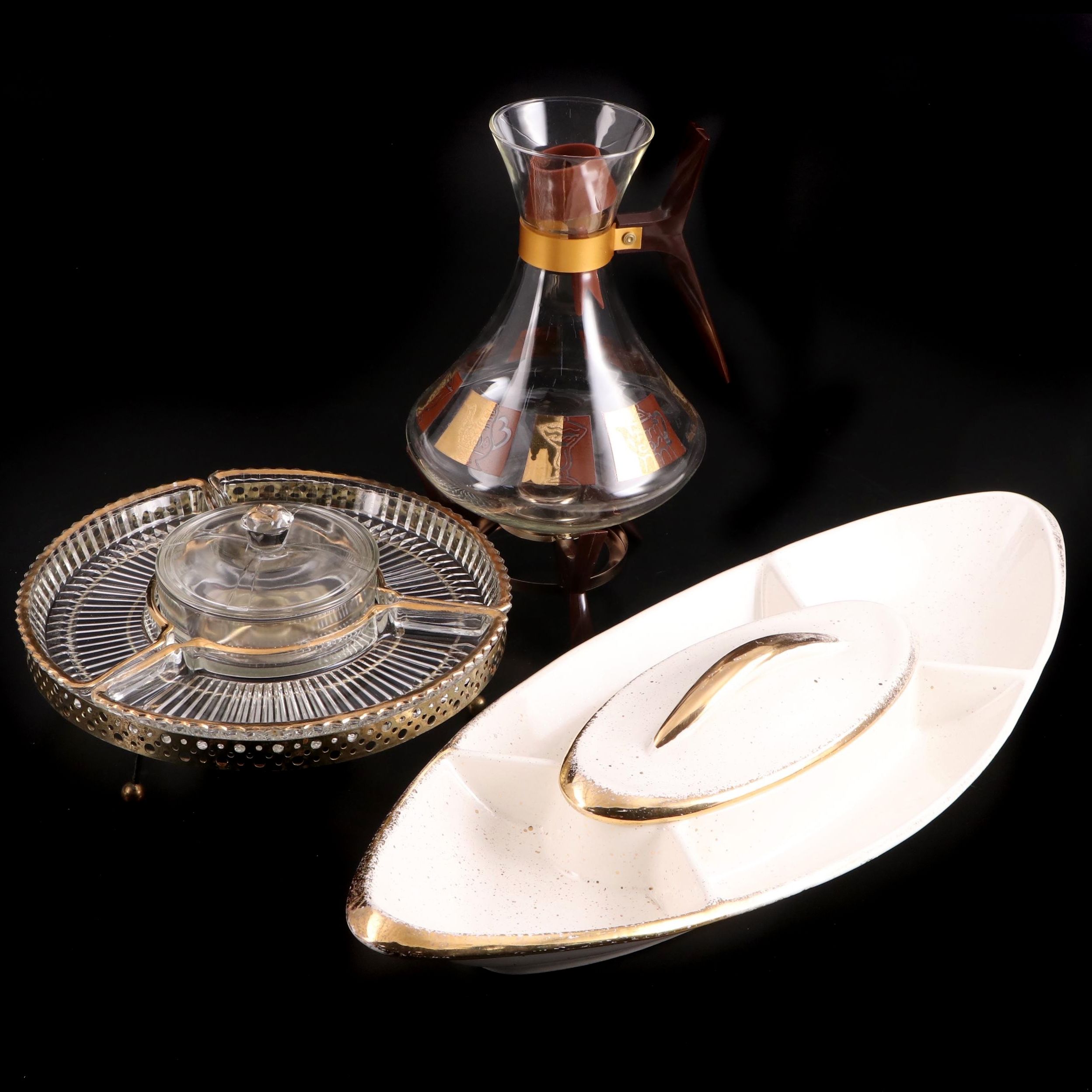 Inland Glass Carafe and Warmer with Ceramic and Glass Serveware