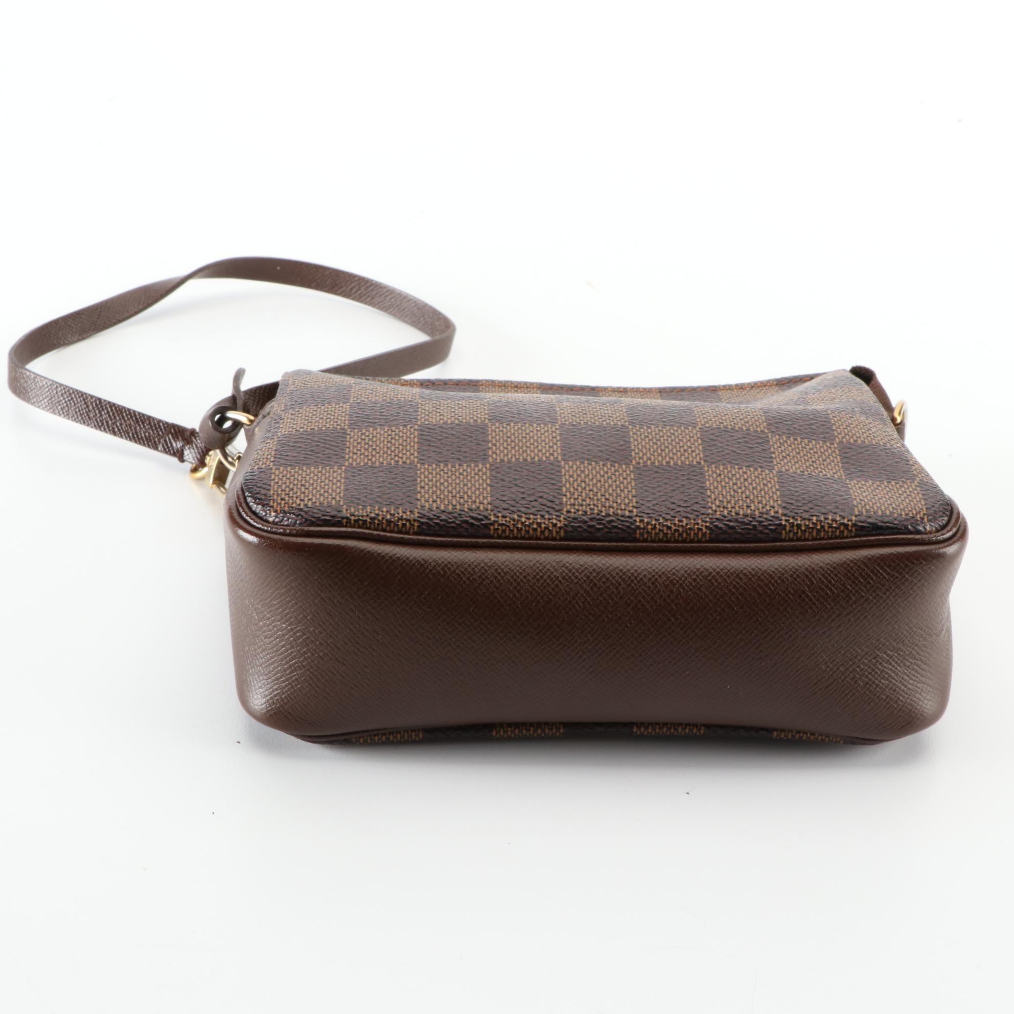 Louis Vuitton Navona Pochette in Damier Ebene Canvas and Brown Leather