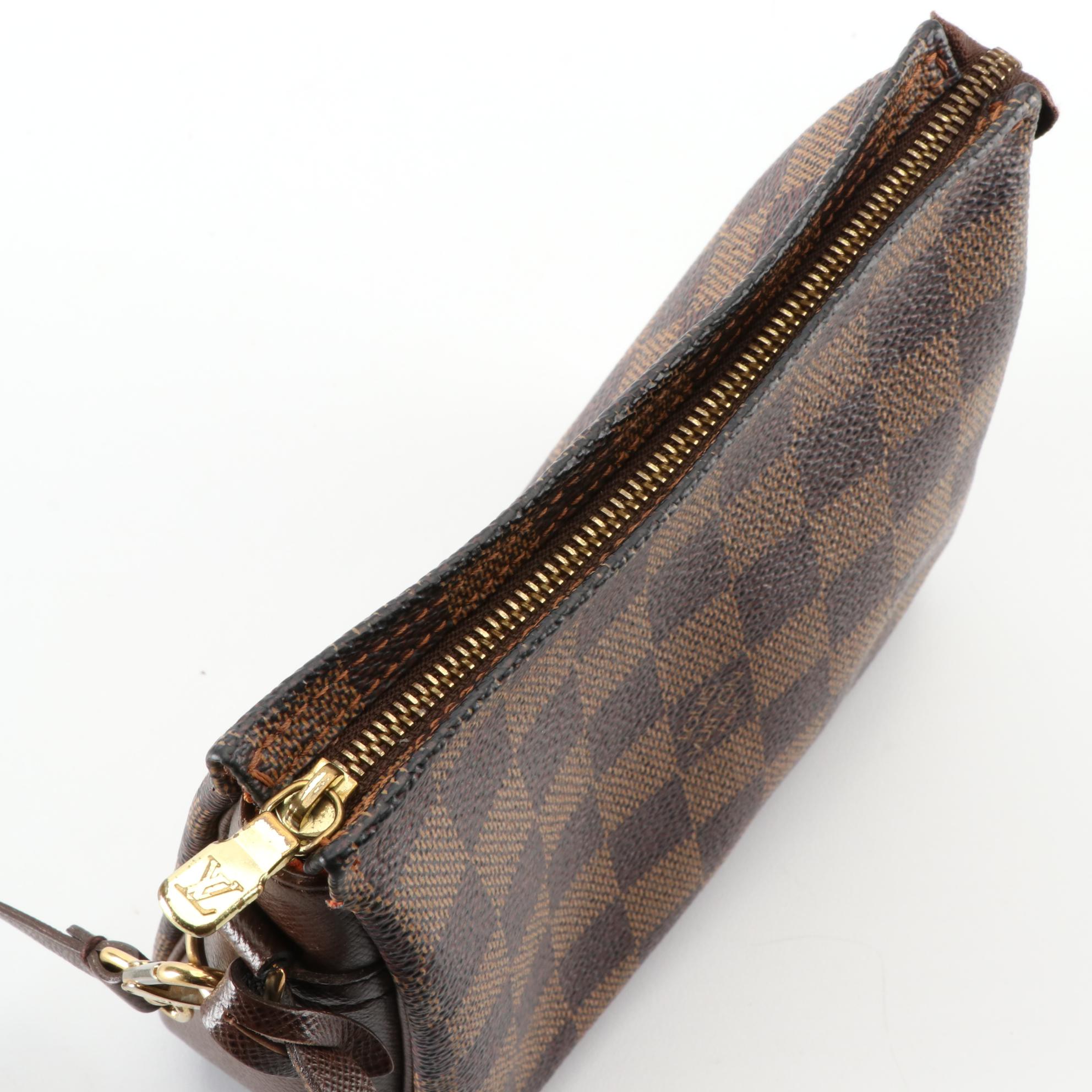 Louis Vuitton Navona Pochette in Damier Ebene Canvas and Brown Leather