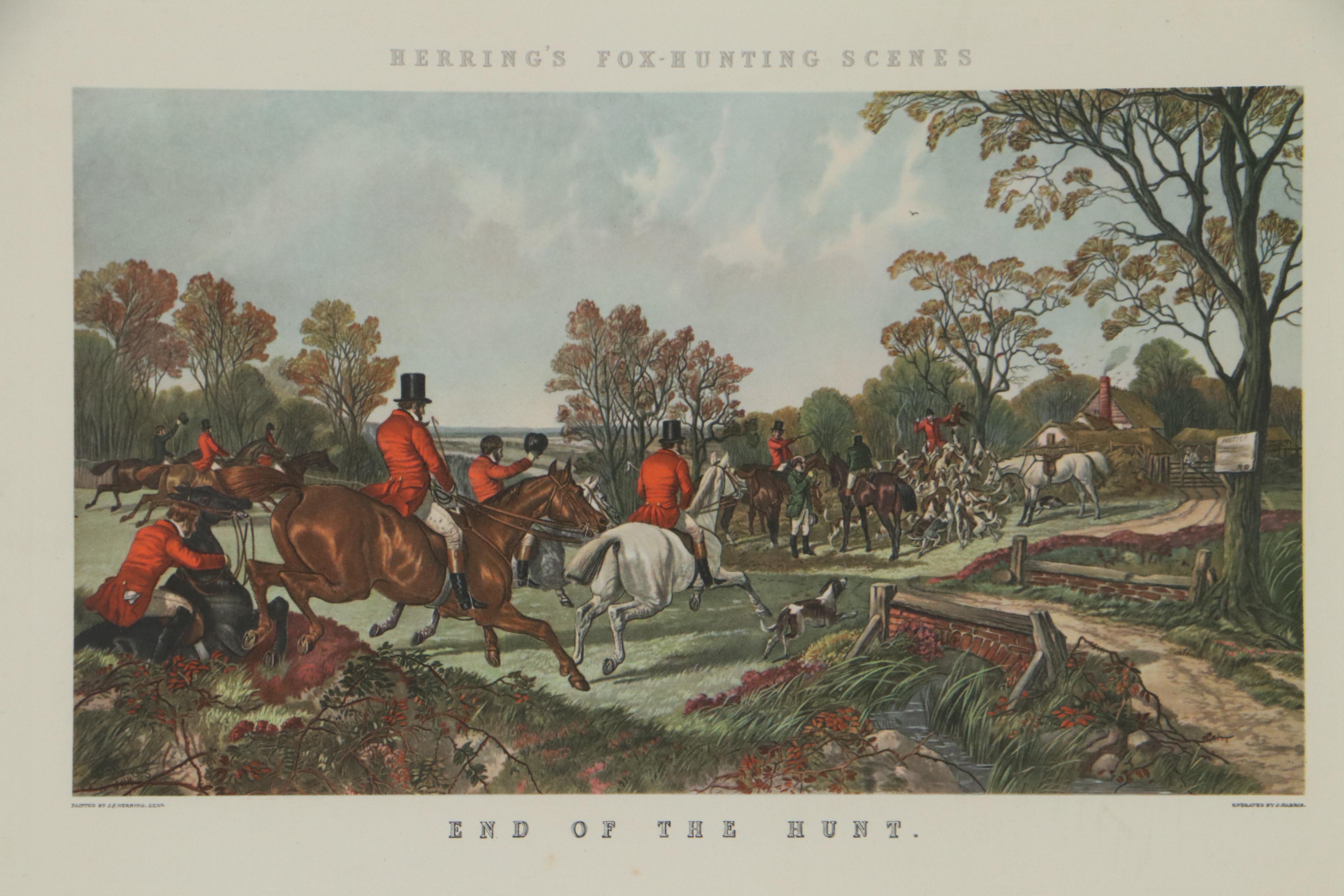 Offset Lithographs of Fox Hunting Scenes After John F. Herring