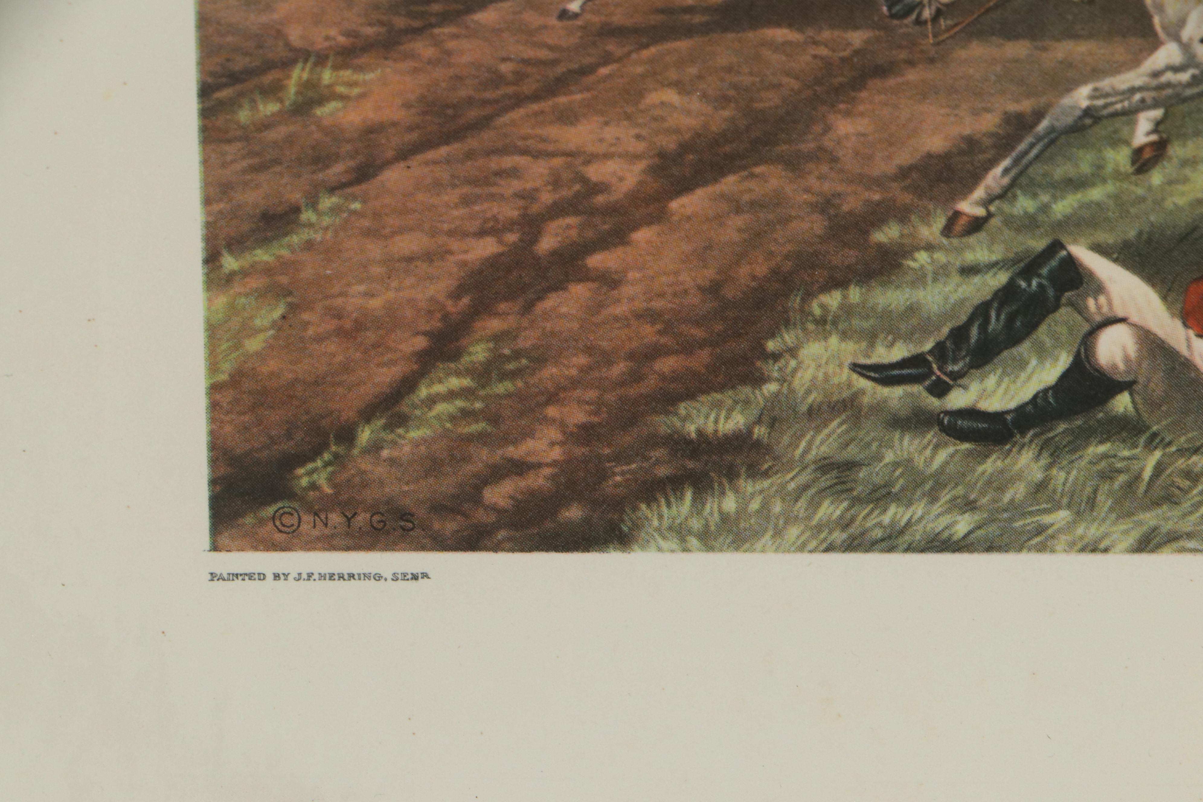 Offset Lithographs of Fox Hunting Scenes After John F. Herring