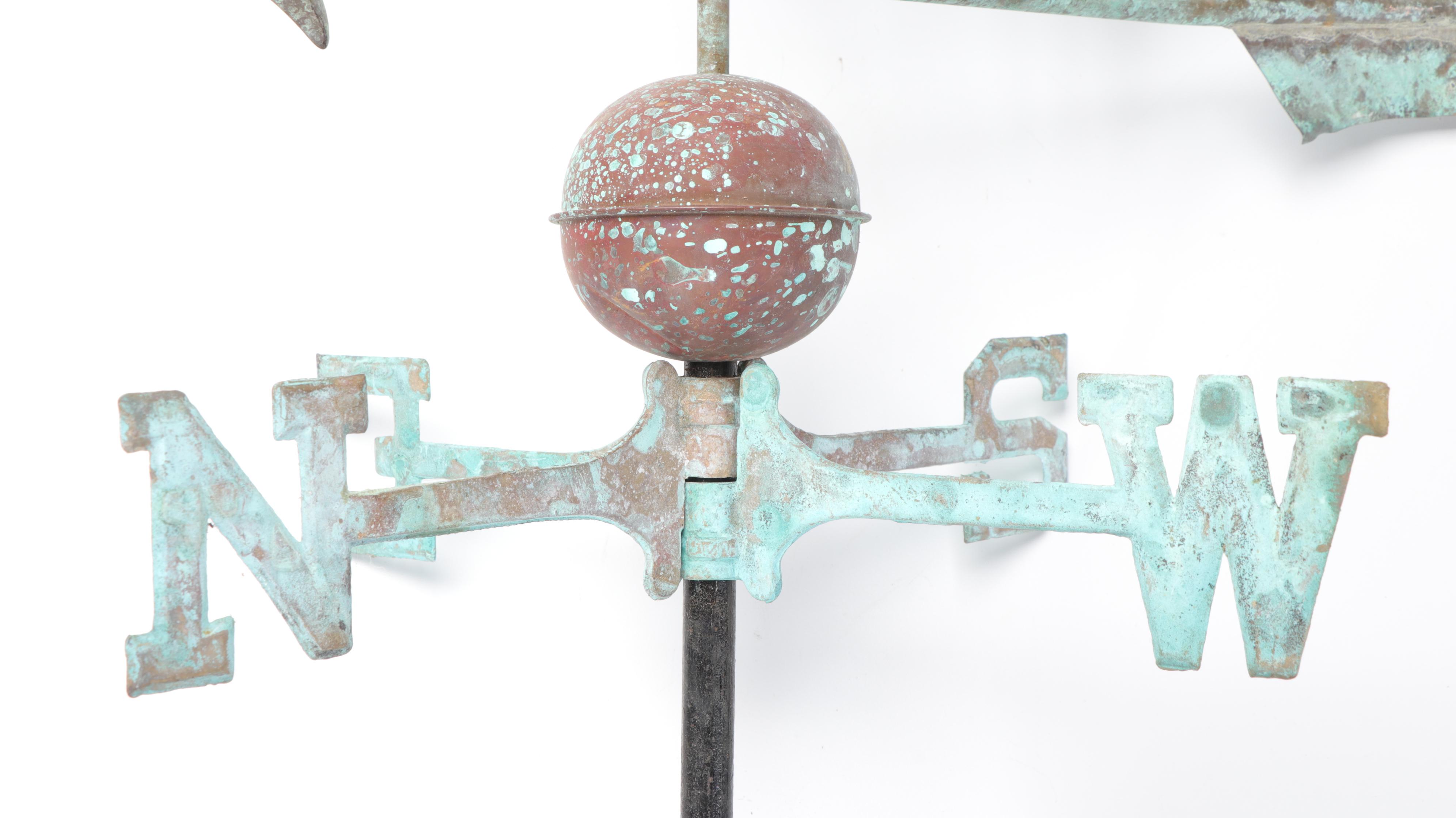 Forced Patina on Copper Rooster Weathervane