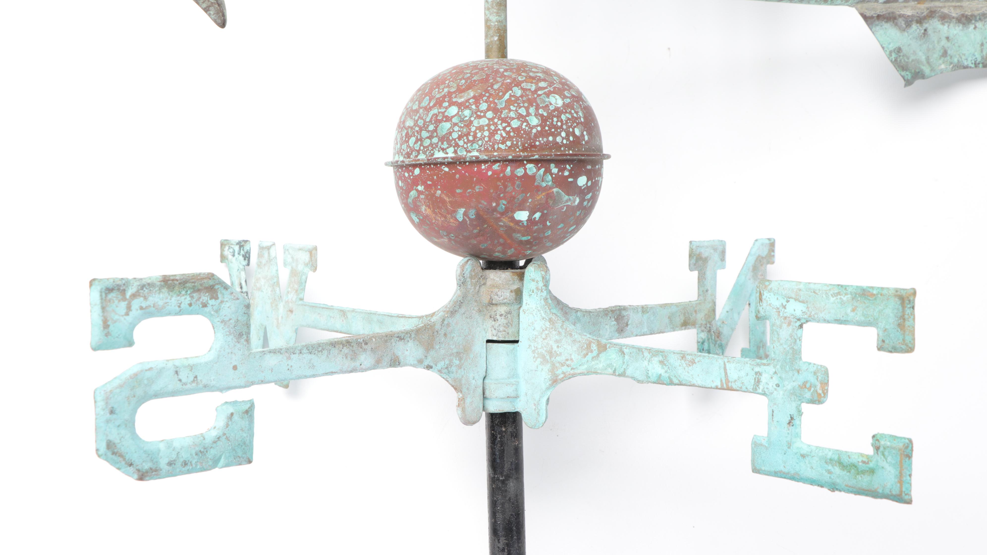 Forced Patina on Copper Rooster Weathervane