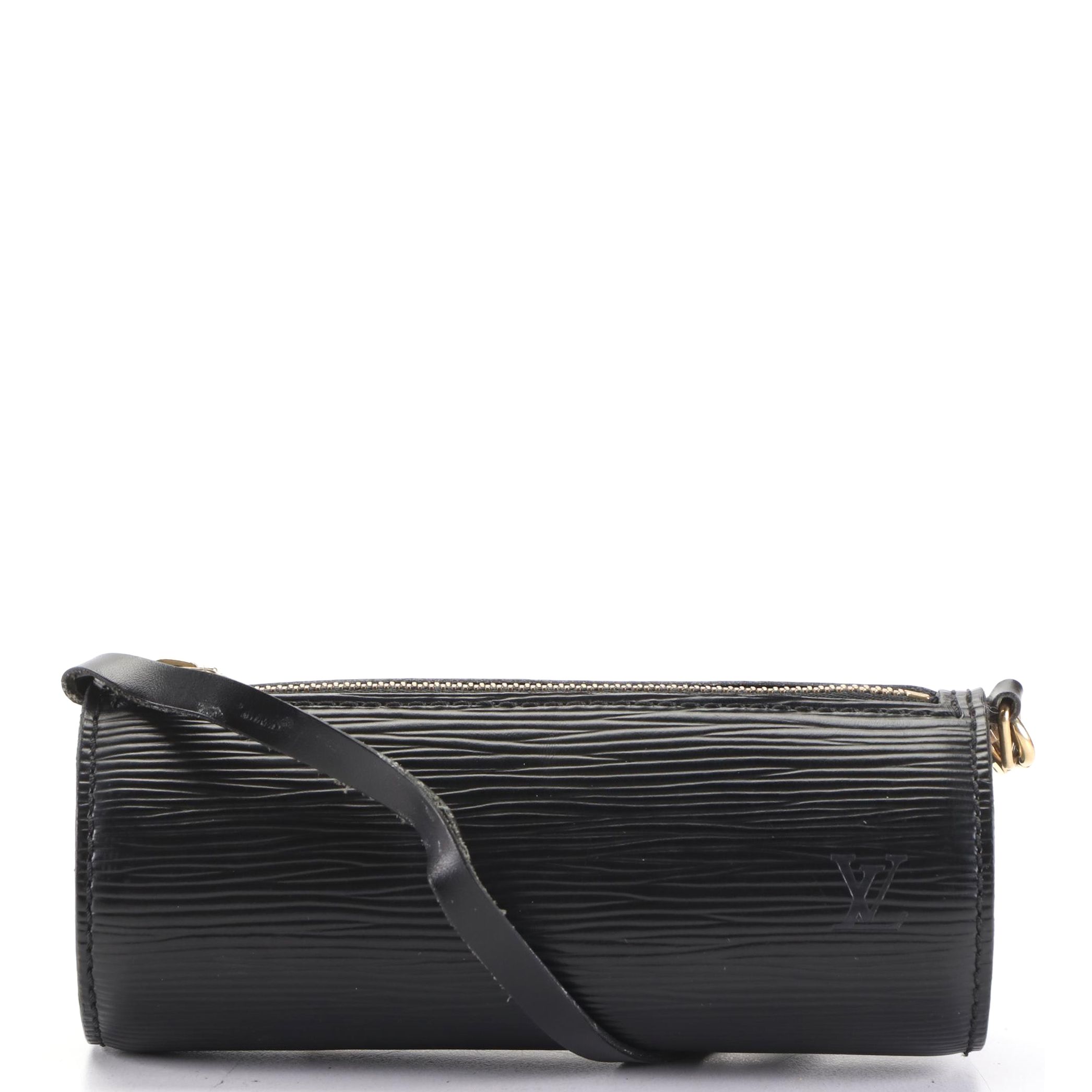 Louis Vuitton Soufflot Pochette in Black Epi and Smooth Leather
