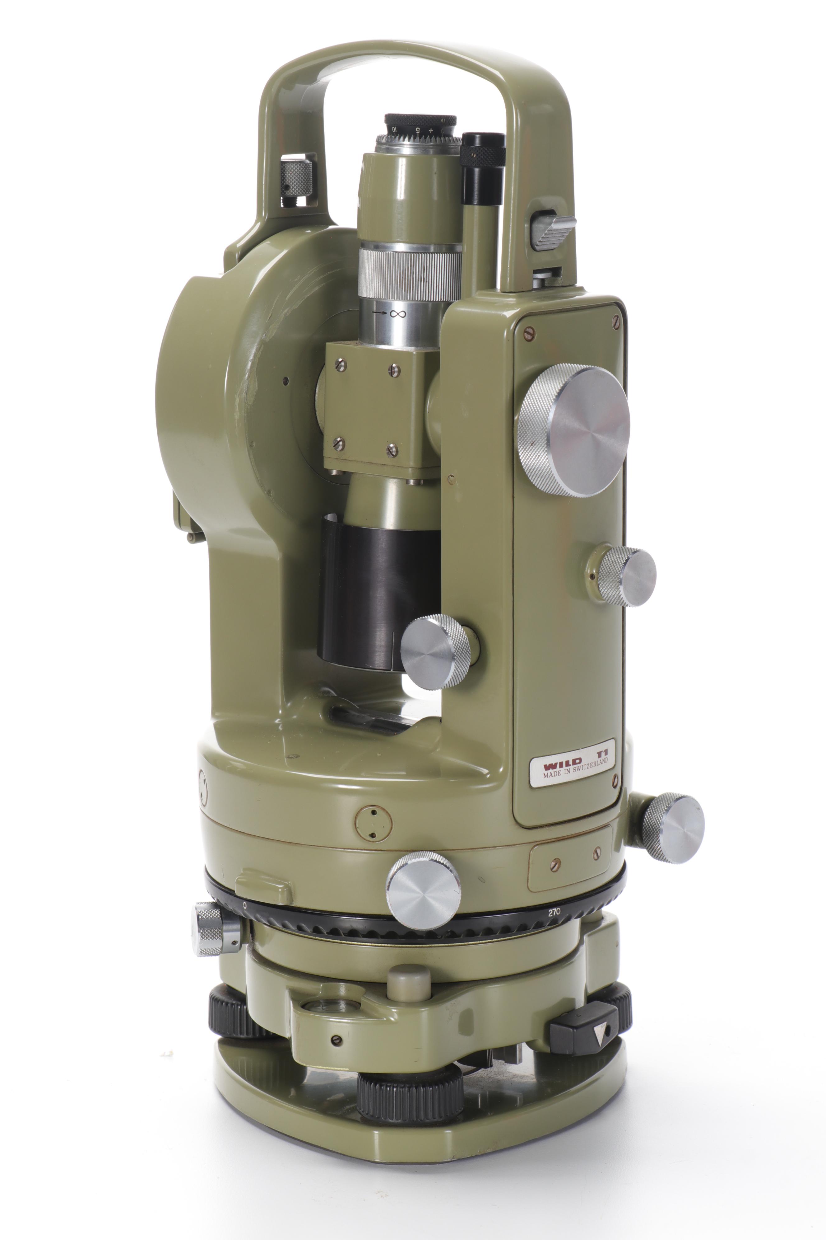 Wild Heerbrugg Model T1 Optical Transit Theodolite, Mid to Late 20th Century