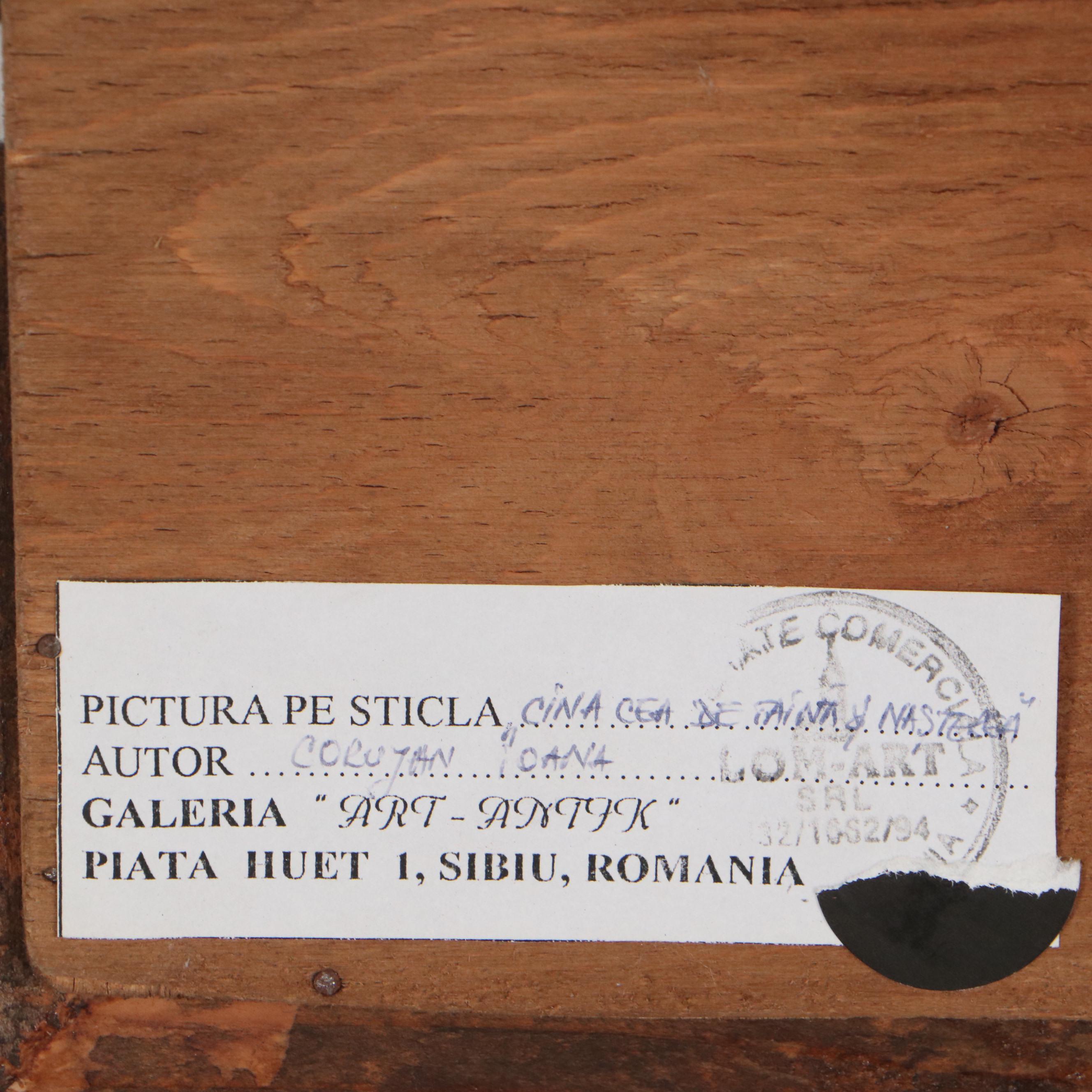 Ioana Corujan Reverse Glass Painting of the Last Supper and Birth of Jesus