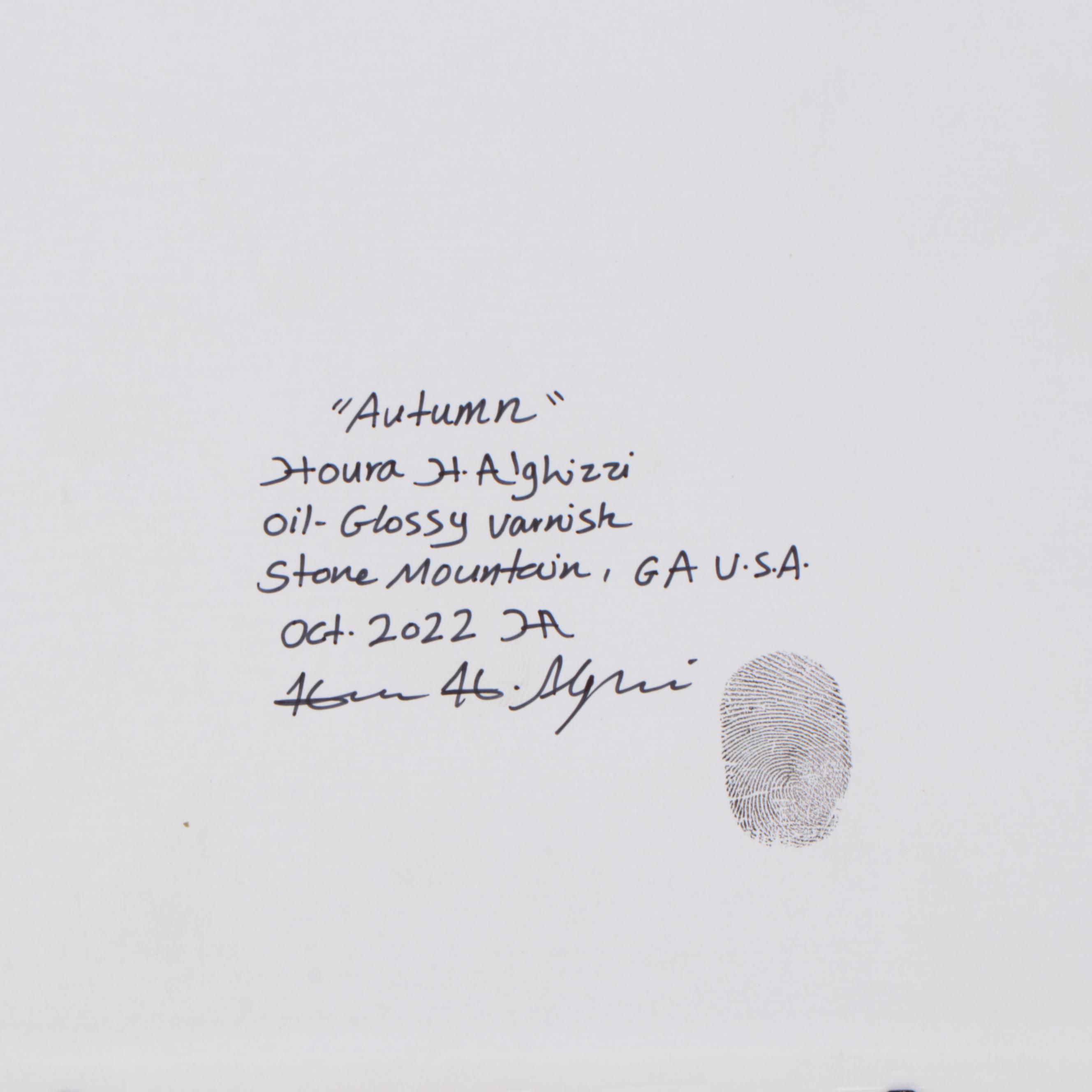 Houra H. Alghizzi Oil Painting "Autumn," 2022