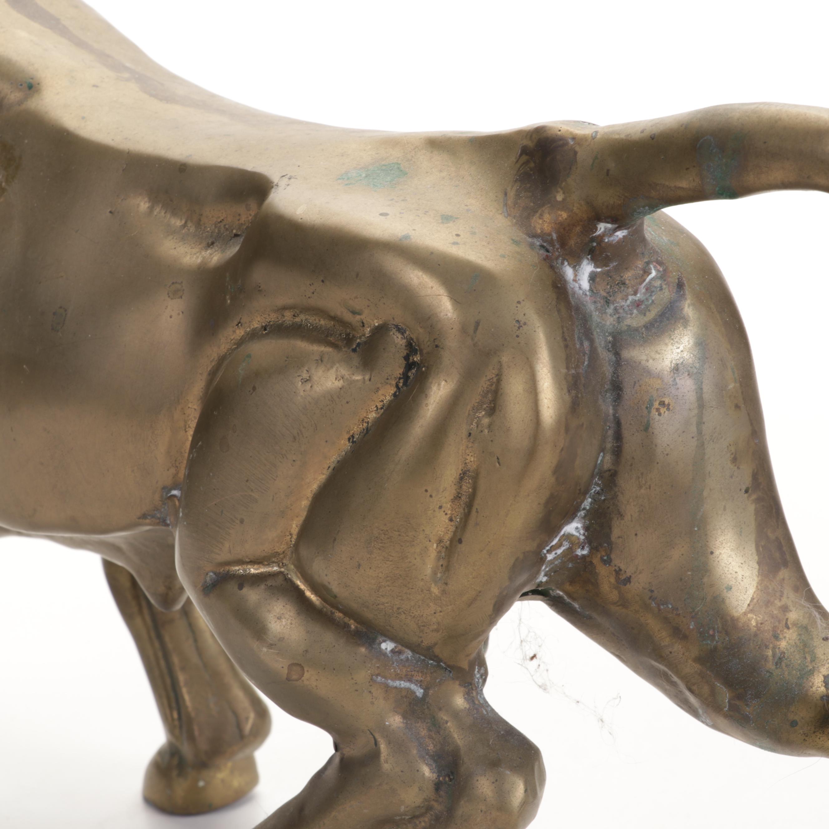 Brass Bull Statue