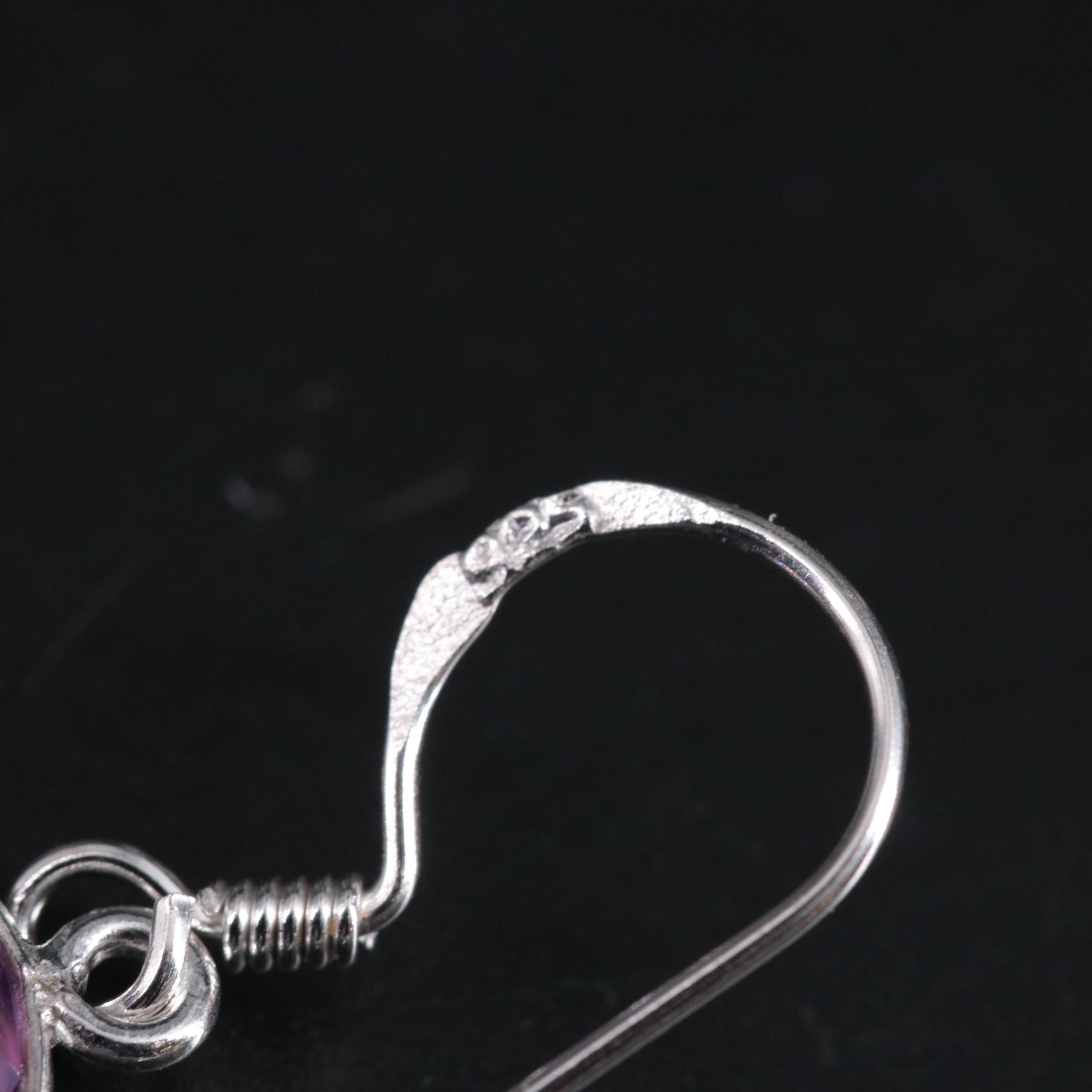 Sterling Silver Amethyst Drop Earrings