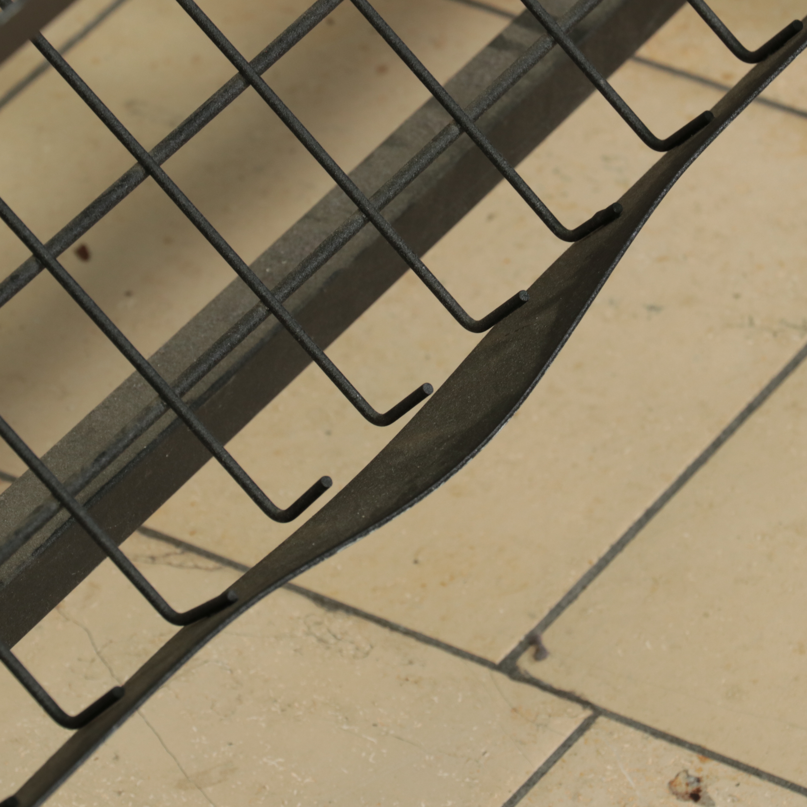 Industrial Metal Rolling Storage Display Rack with Angled Folding Shelves