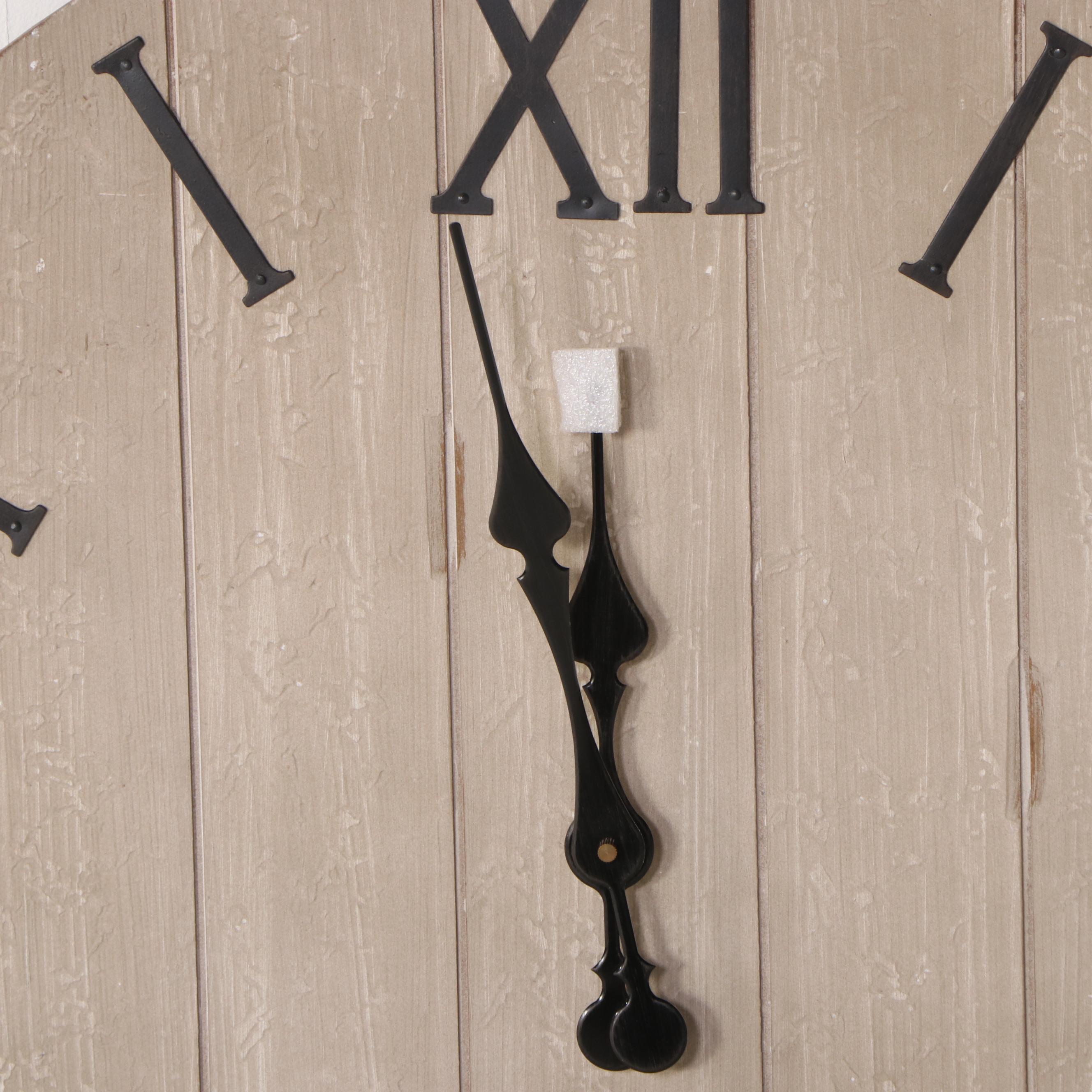 Threshold 24" Rustic Wood Finish Wall Clock and Two Windowpane Collage Frames