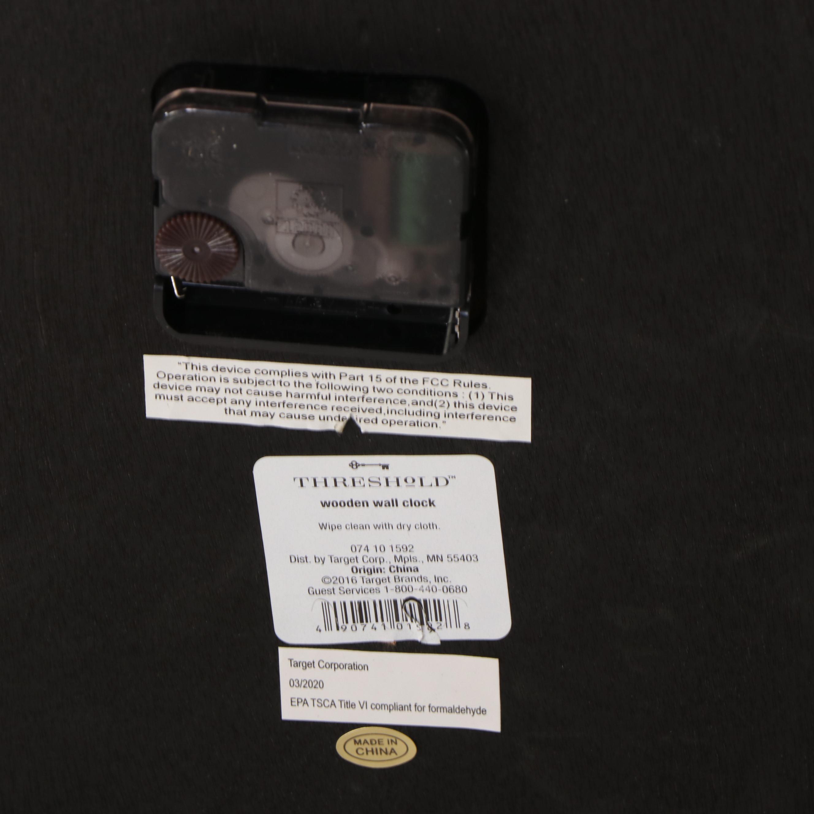 Threshold 24" Rustic Wood Finish Wall Clock and Two Windowpane Collage Frames