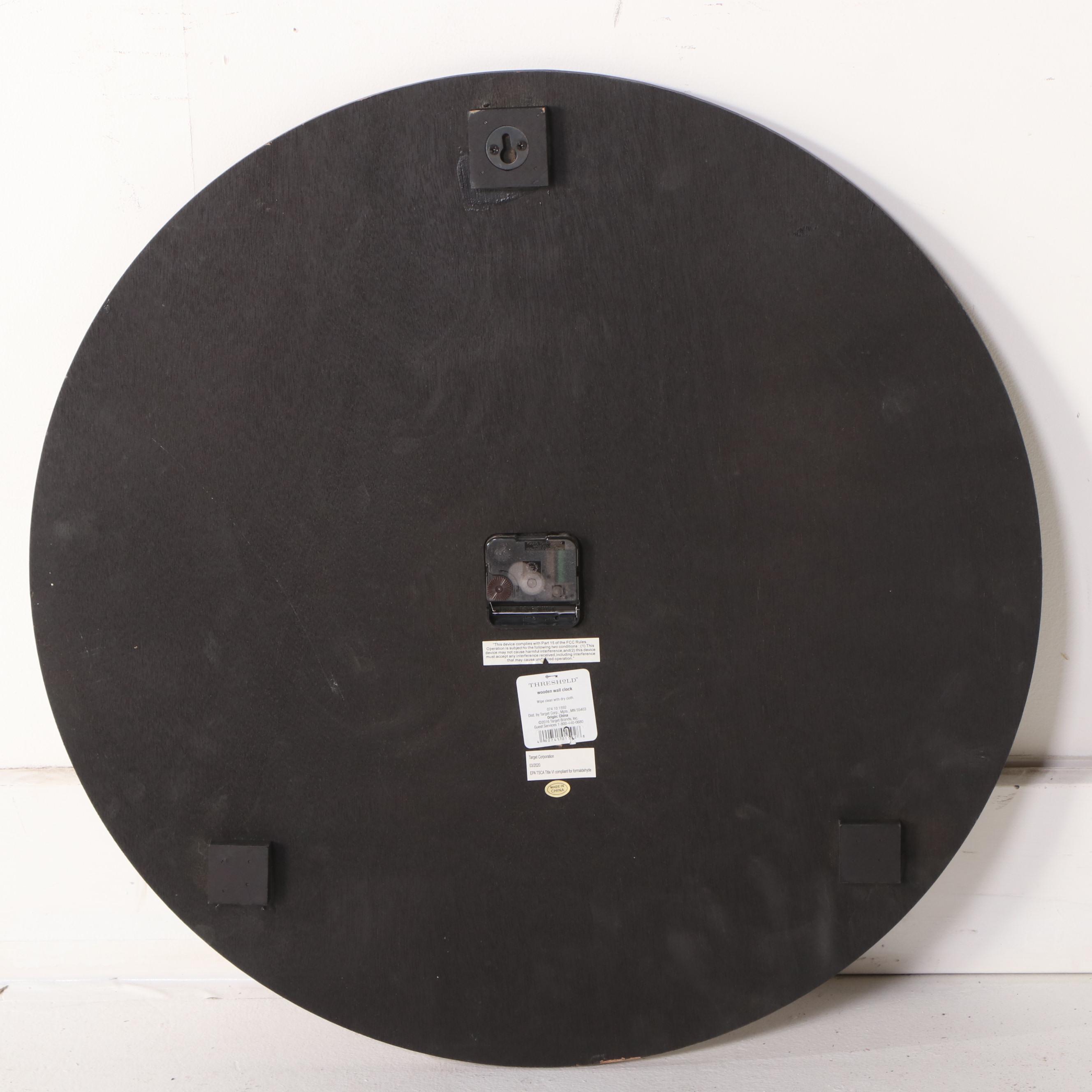 Threshold 24" Rustic Wood Finish Wall Clock and Two Windowpane Collage Frames