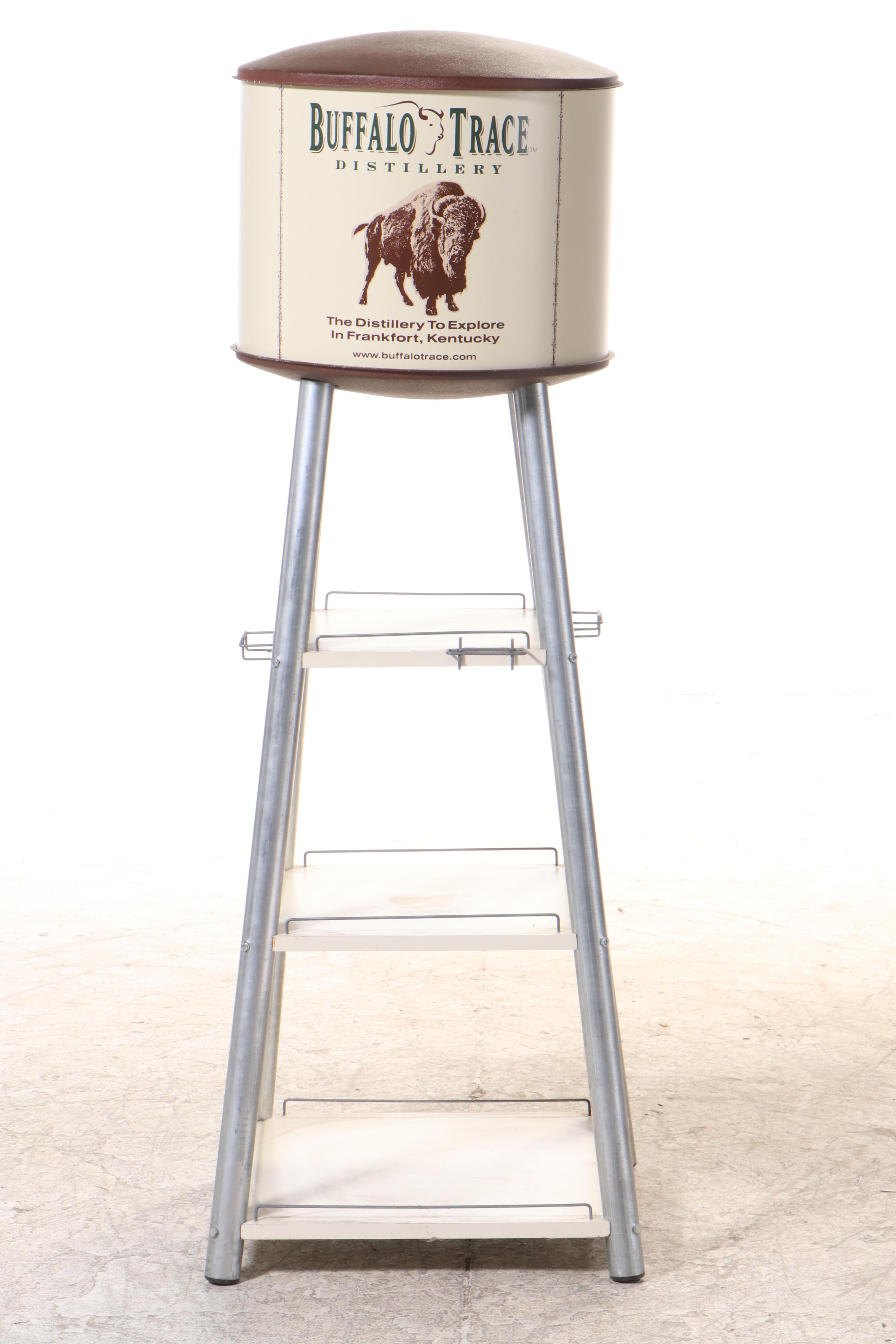Buffalo Trace Distillery Laminate and Galvanized Metal Retail Display Stand