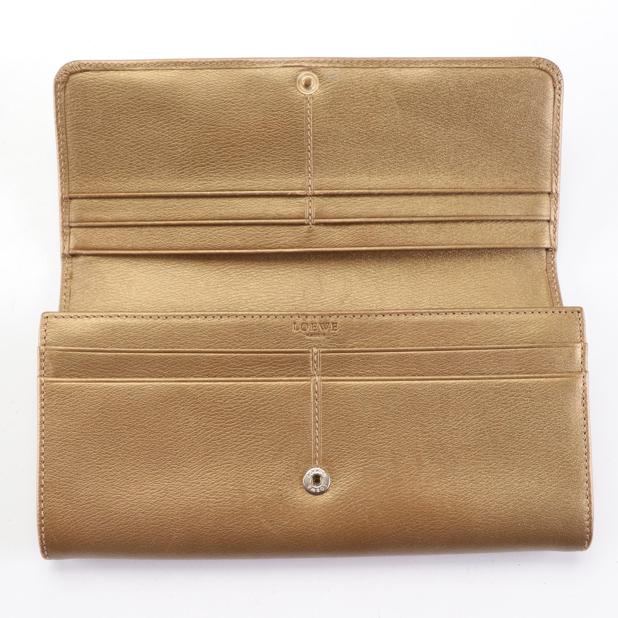 Loewe Long Wallet in Bronze Leather