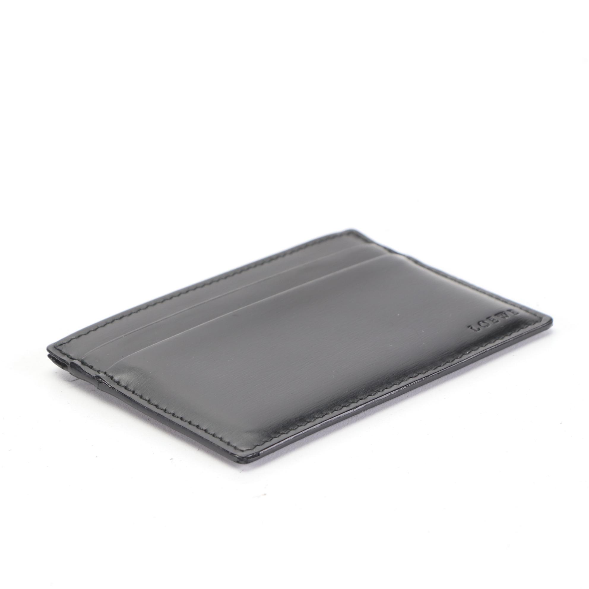 Loewe Card Holder in Black Leather