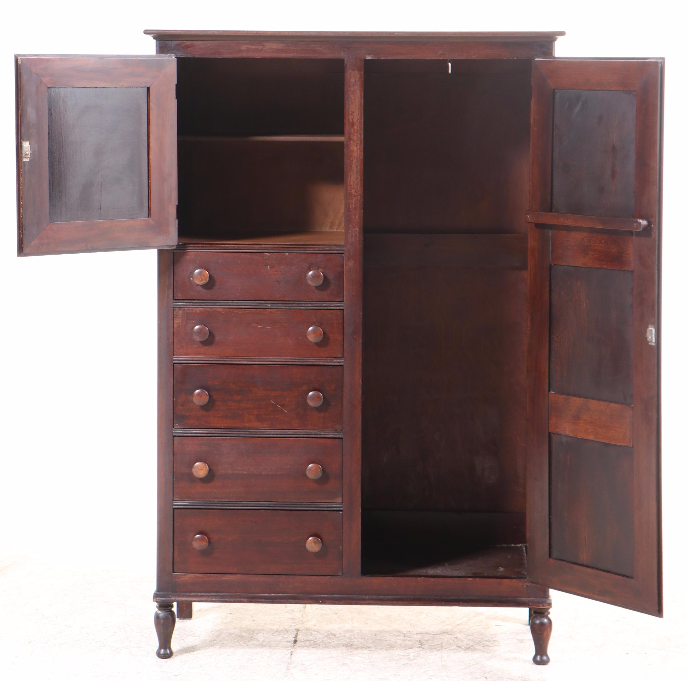 Streit Furniture, Cincinnati, OH Birch Chifferobe, 1920s