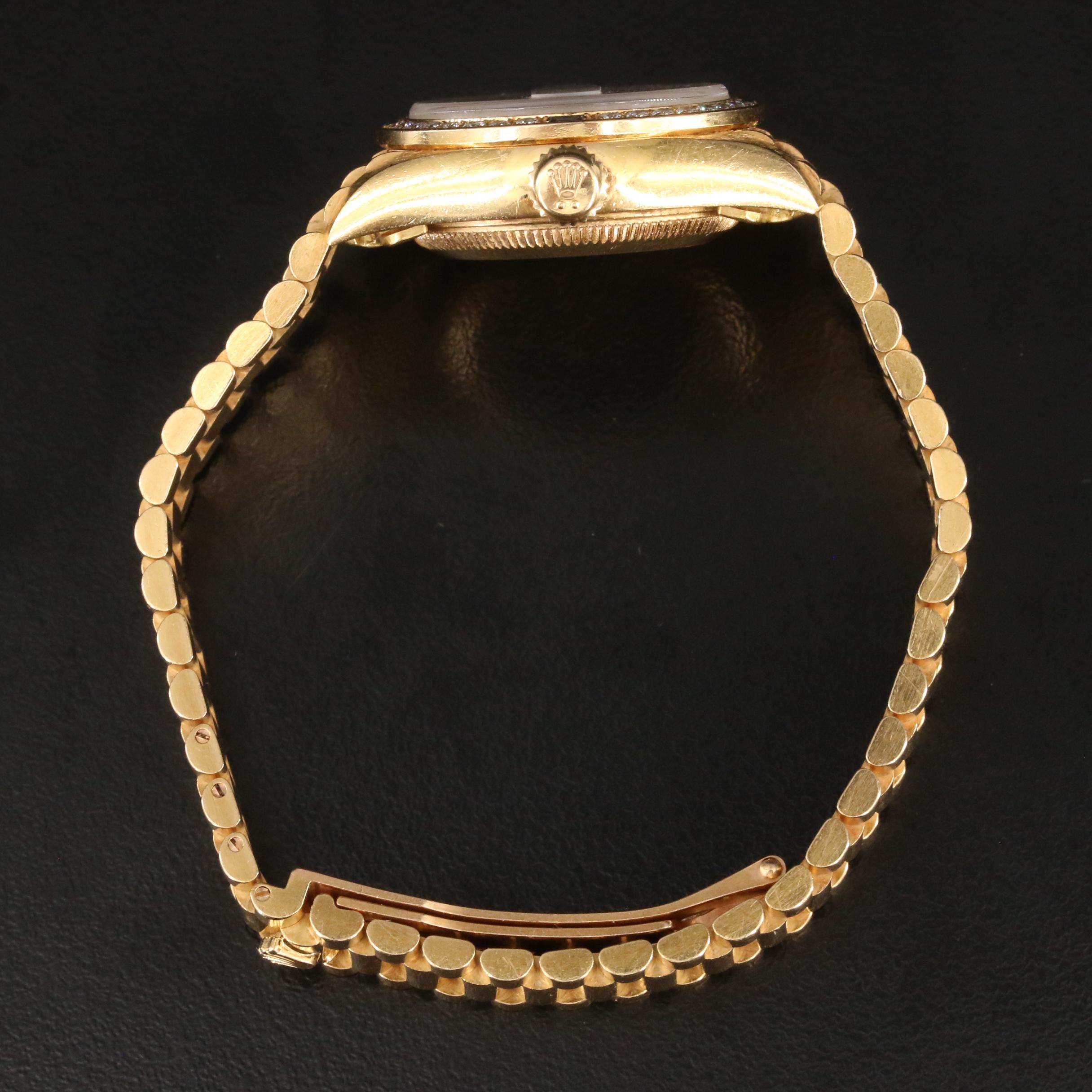 18K Rolex Datejust Diamond Dial and Sapphire Bezel President Band Watch