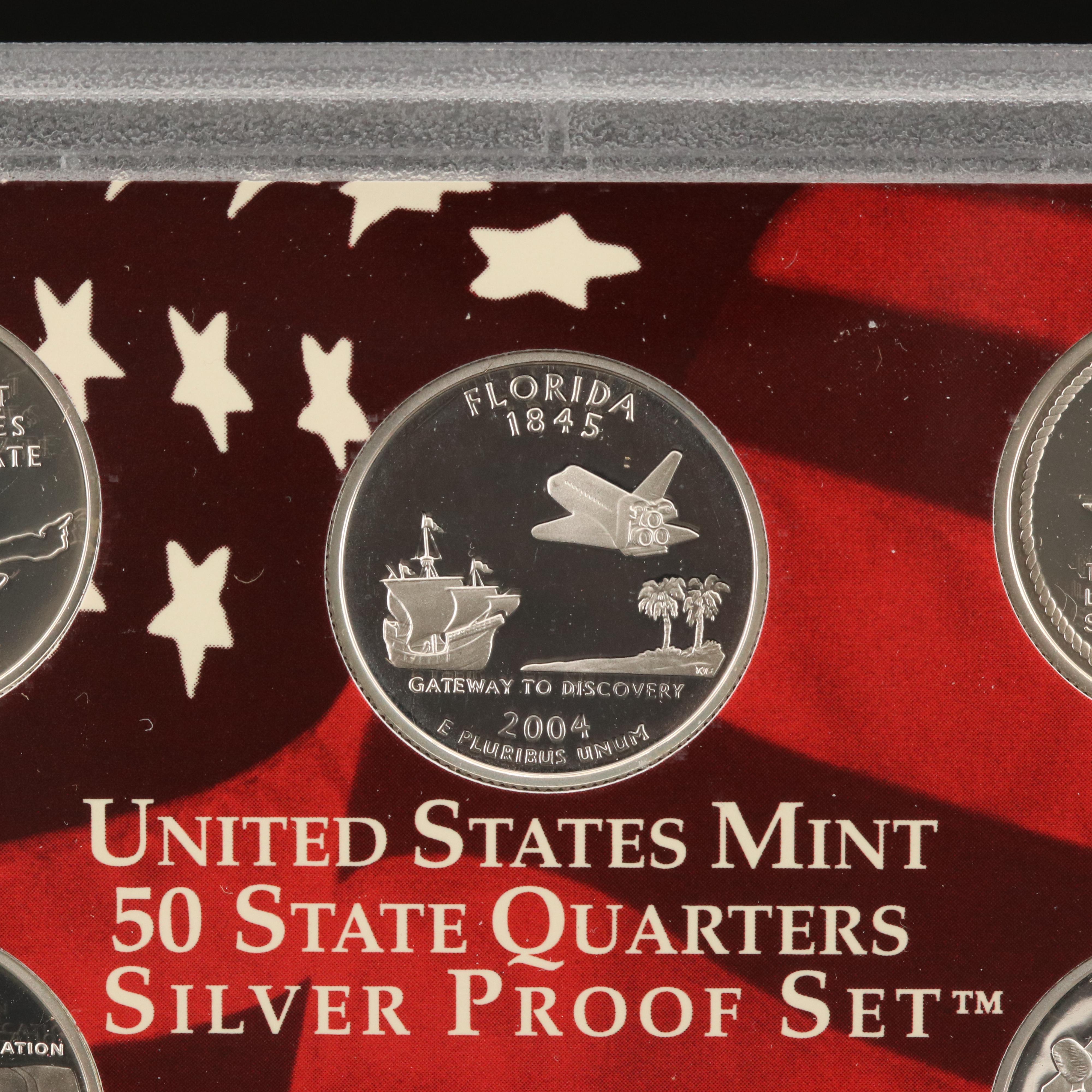 Four U.S. Mint Statehood Quarters Silver Proof Sets