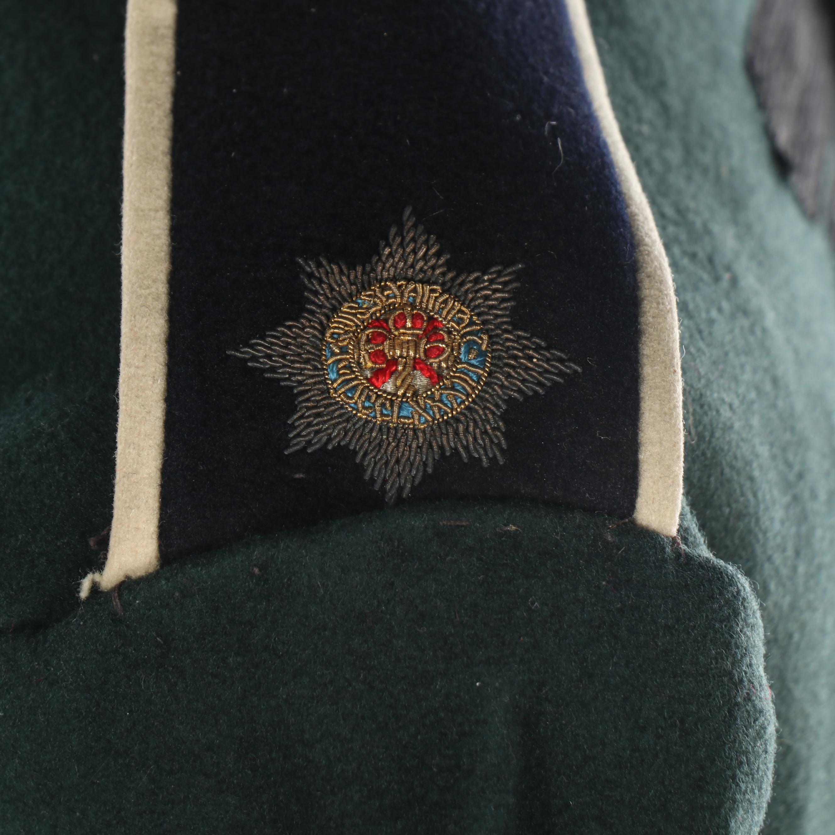 WWI Era British Army Irish Guards Piper Rifle Green Doublet