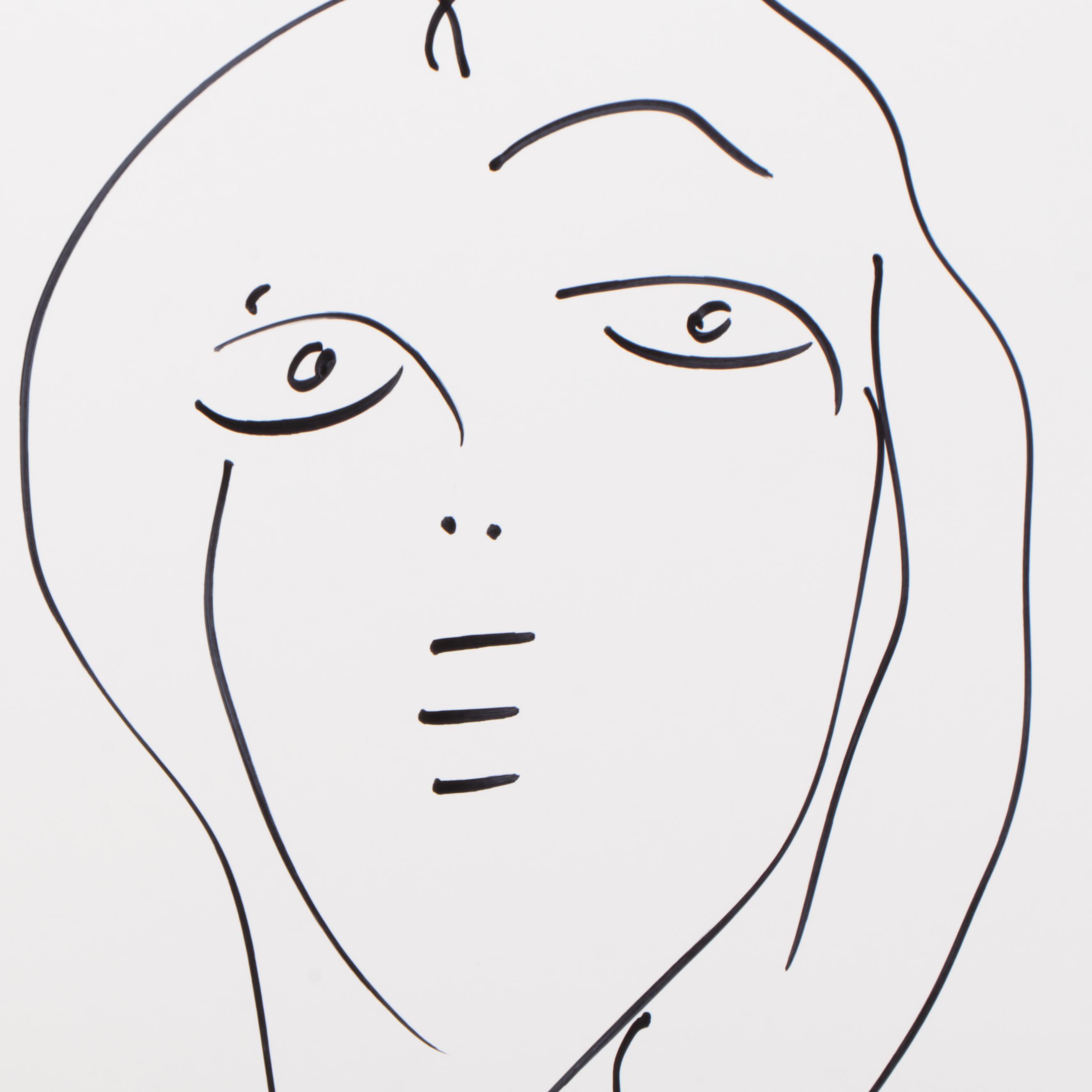 Peter Keil Ink Drawing of Nude