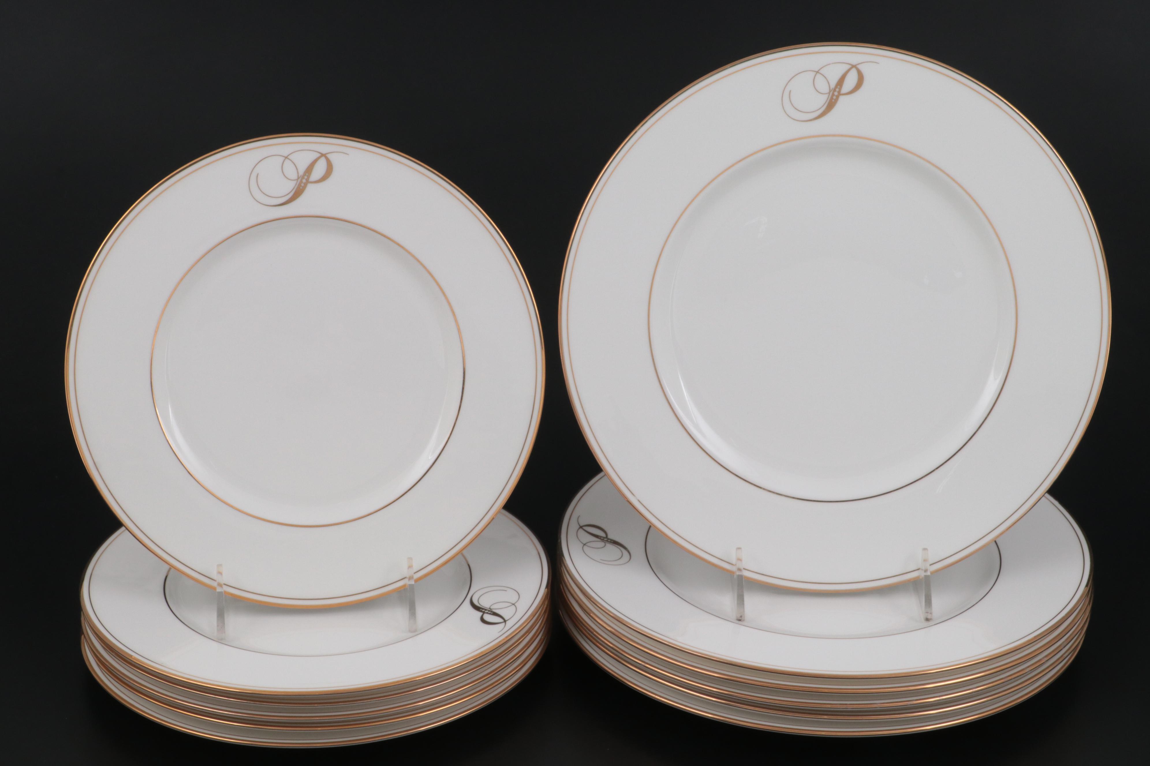 Lenox "Federal Gold" Monogrammed Bone China Dinnerware