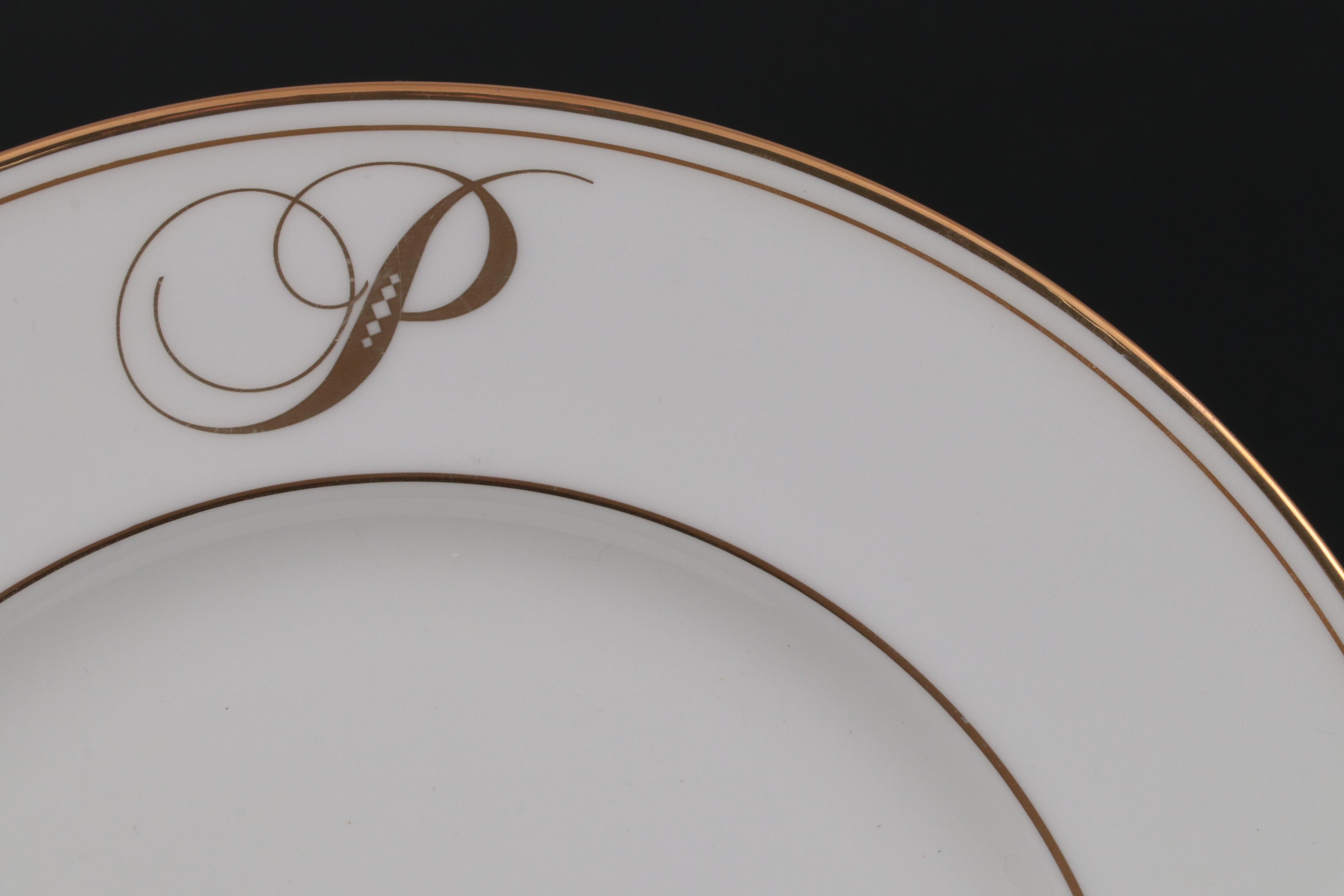 Lenox "Federal Gold" Monogrammed Bone China Dinnerware