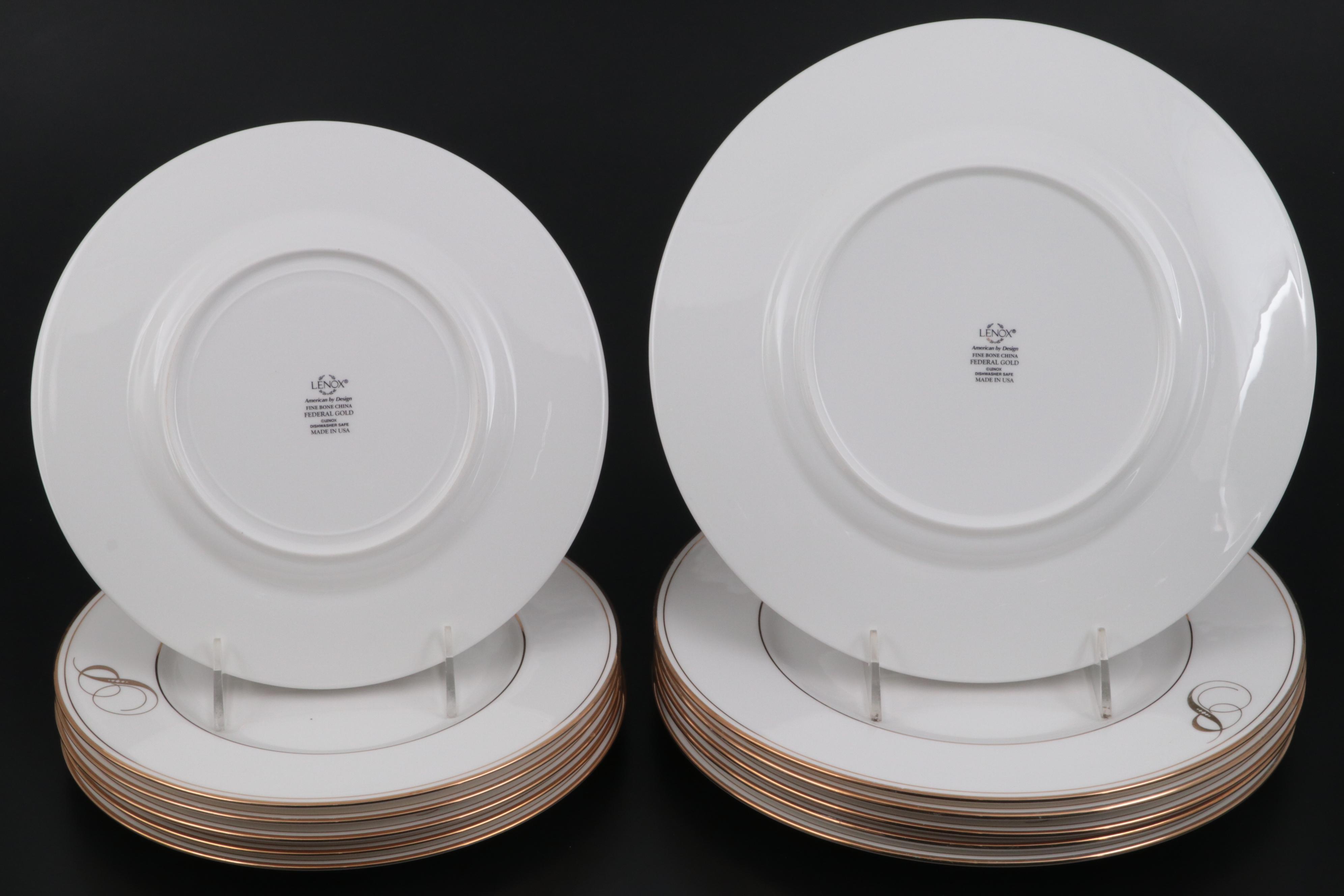 Lenox "Federal Gold" Monogrammed Bone China Dinnerware