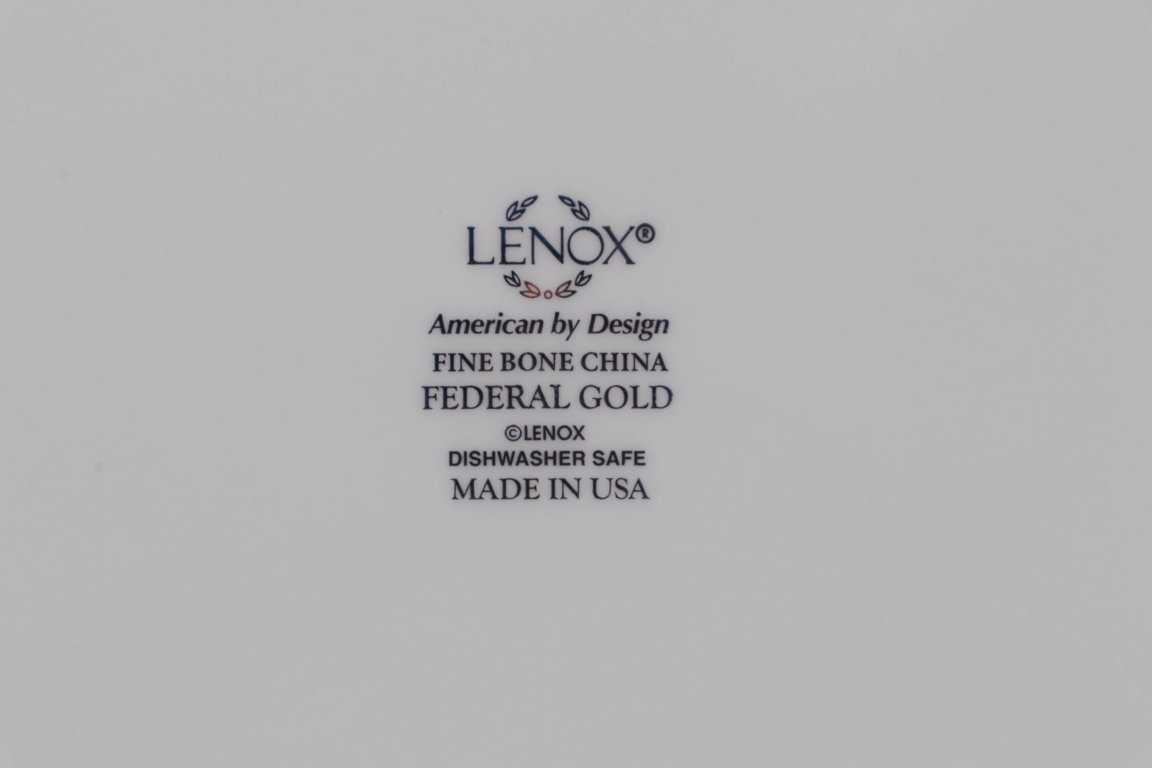 Lenox "Federal Gold" Monogrammed Bone China Dinnerware