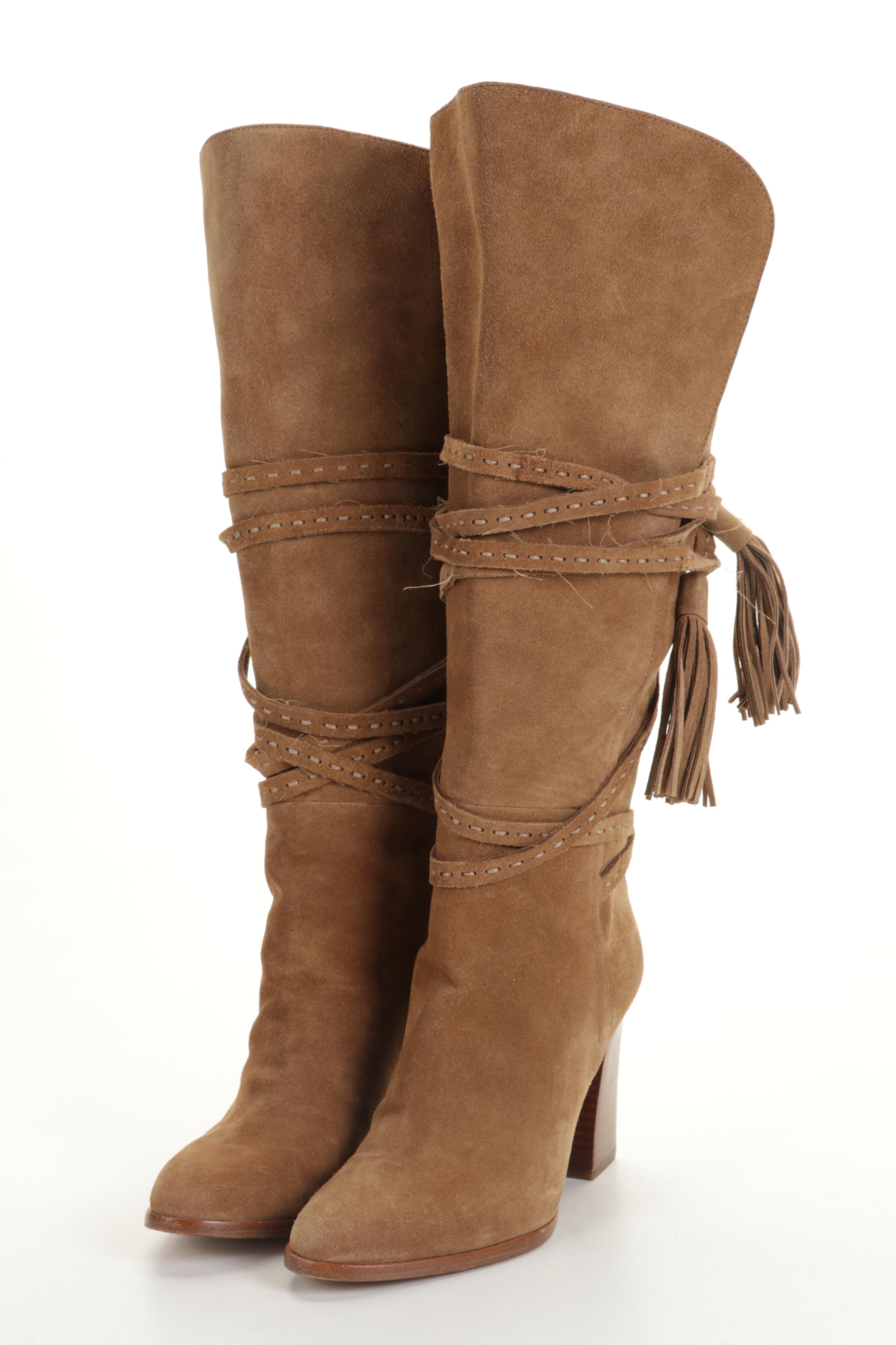 Tory Burch Livia Snakeskin Sandals and Michael Kors Jessa Suede Boots