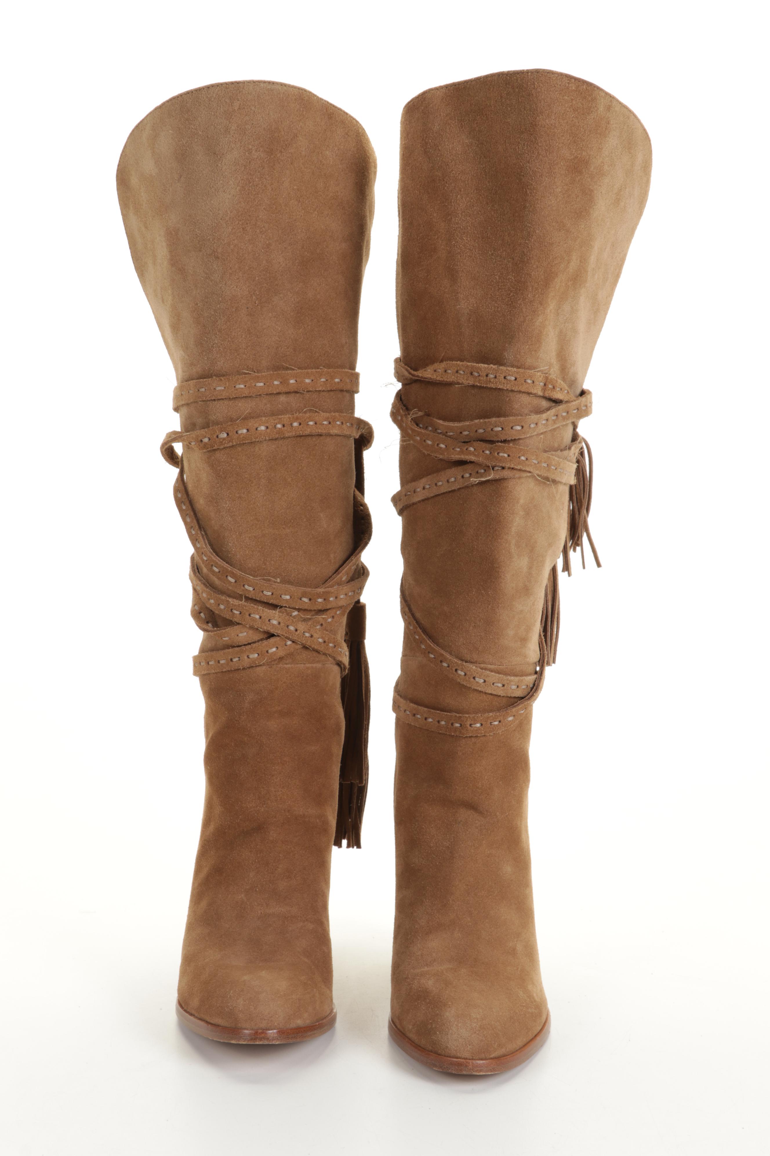 Tory Burch Livia Snakeskin Sandals and Michael Kors Jessa Suede Boots