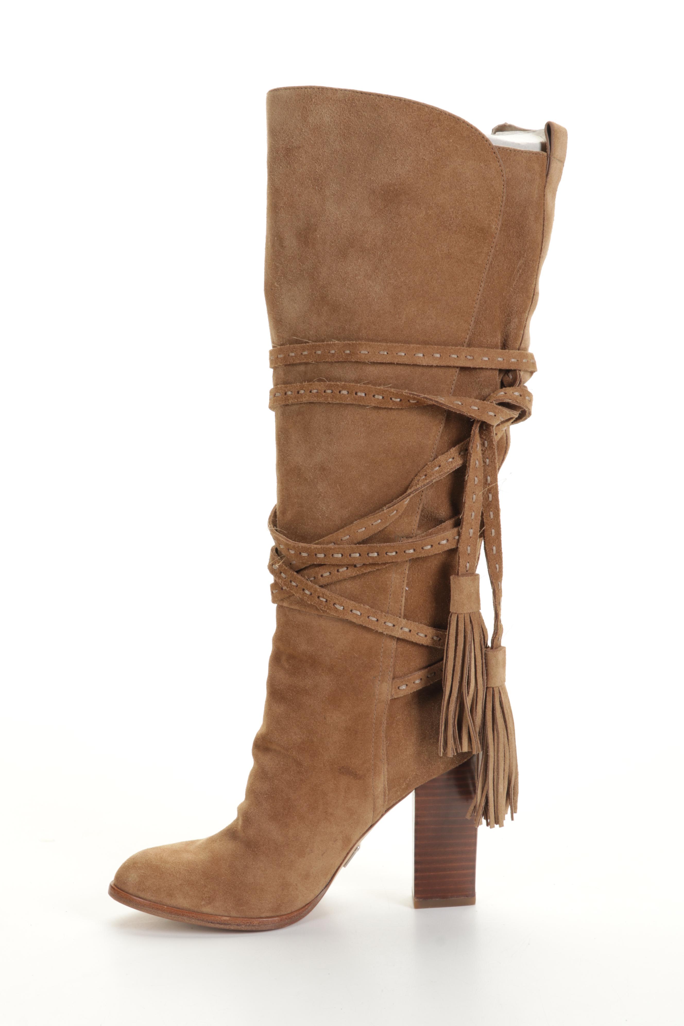 Tory Burch Livia Snakeskin Sandals and Michael Kors Jessa Suede Boots