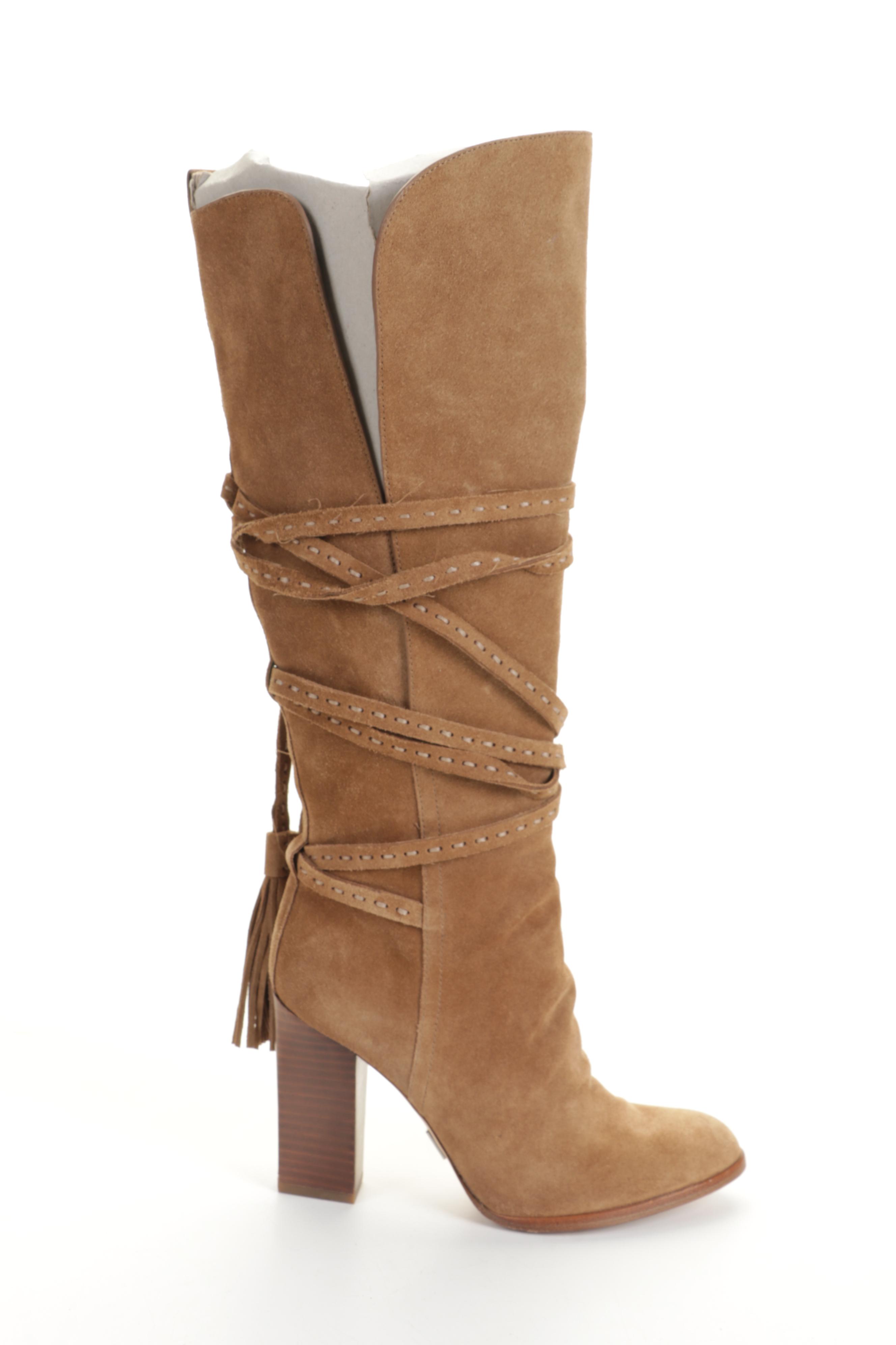 Tory Burch Livia Snakeskin Sandals and Michael Kors Jessa Suede Boots