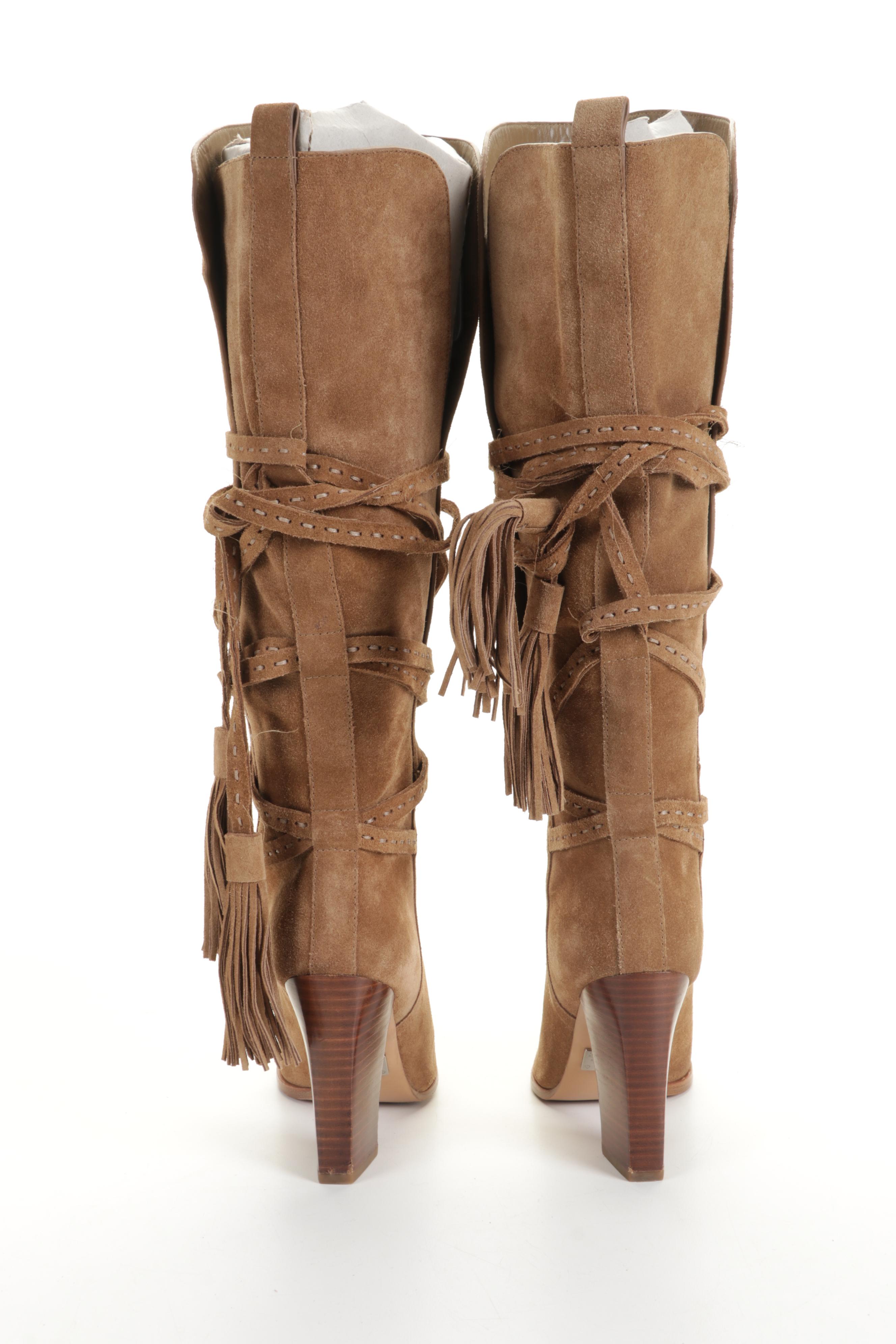 Tory Burch Livia Snakeskin Sandals and Michael Kors Jessa Suede Boots