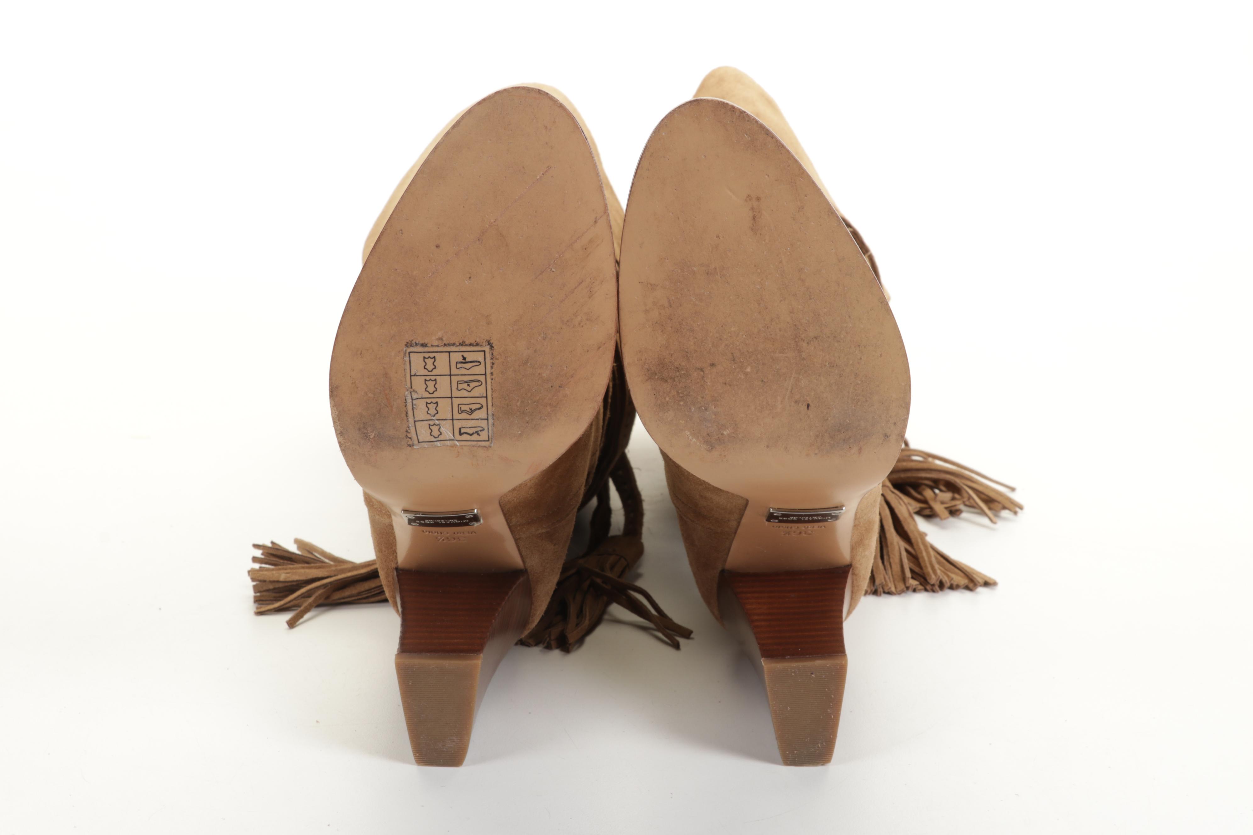 Tory Burch Livia Snakeskin Sandals and Michael Kors Jessa Suede Boots