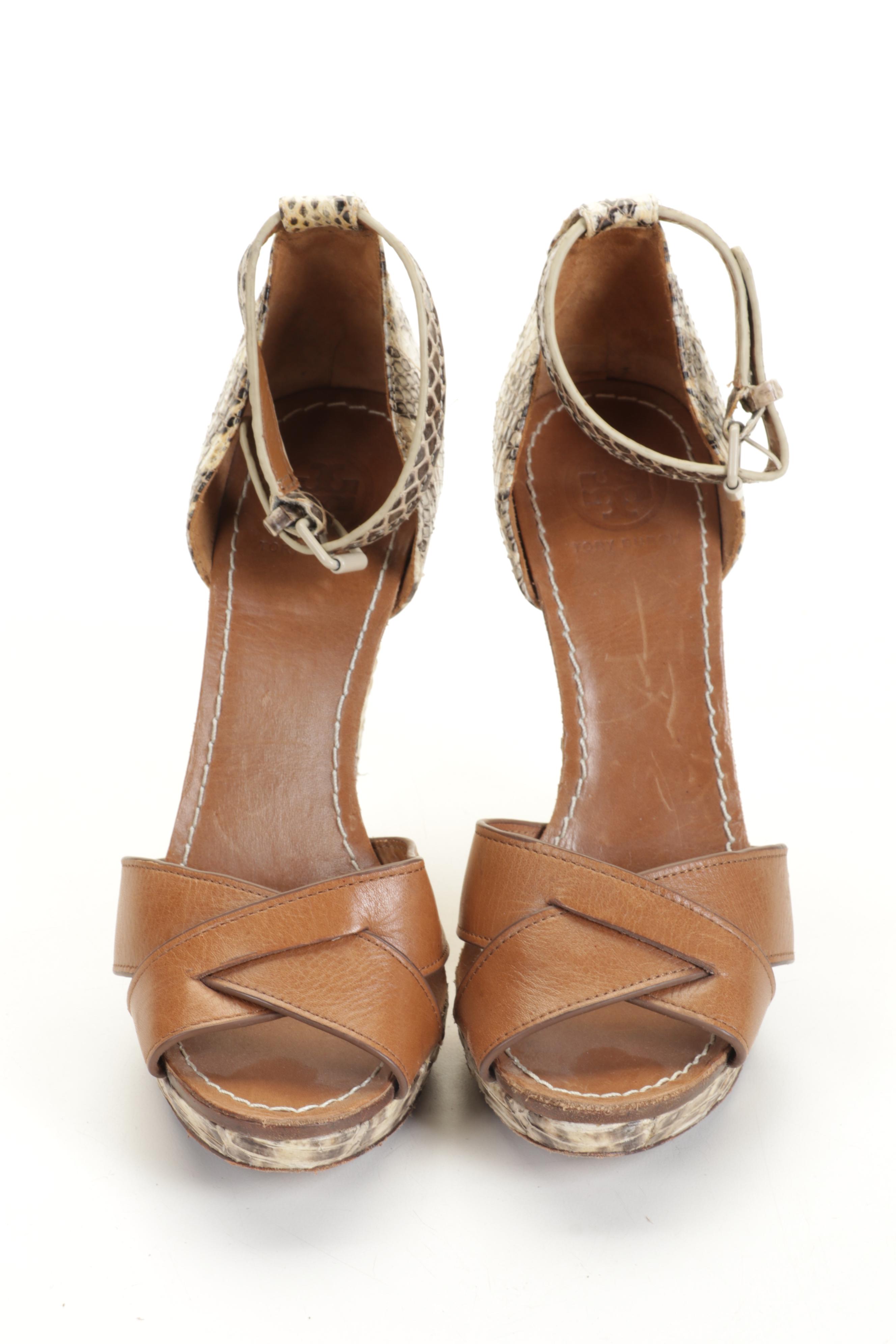 Tory Burch Livia Snakeskin Sandals and Michael Kors Jessa Suede Boots