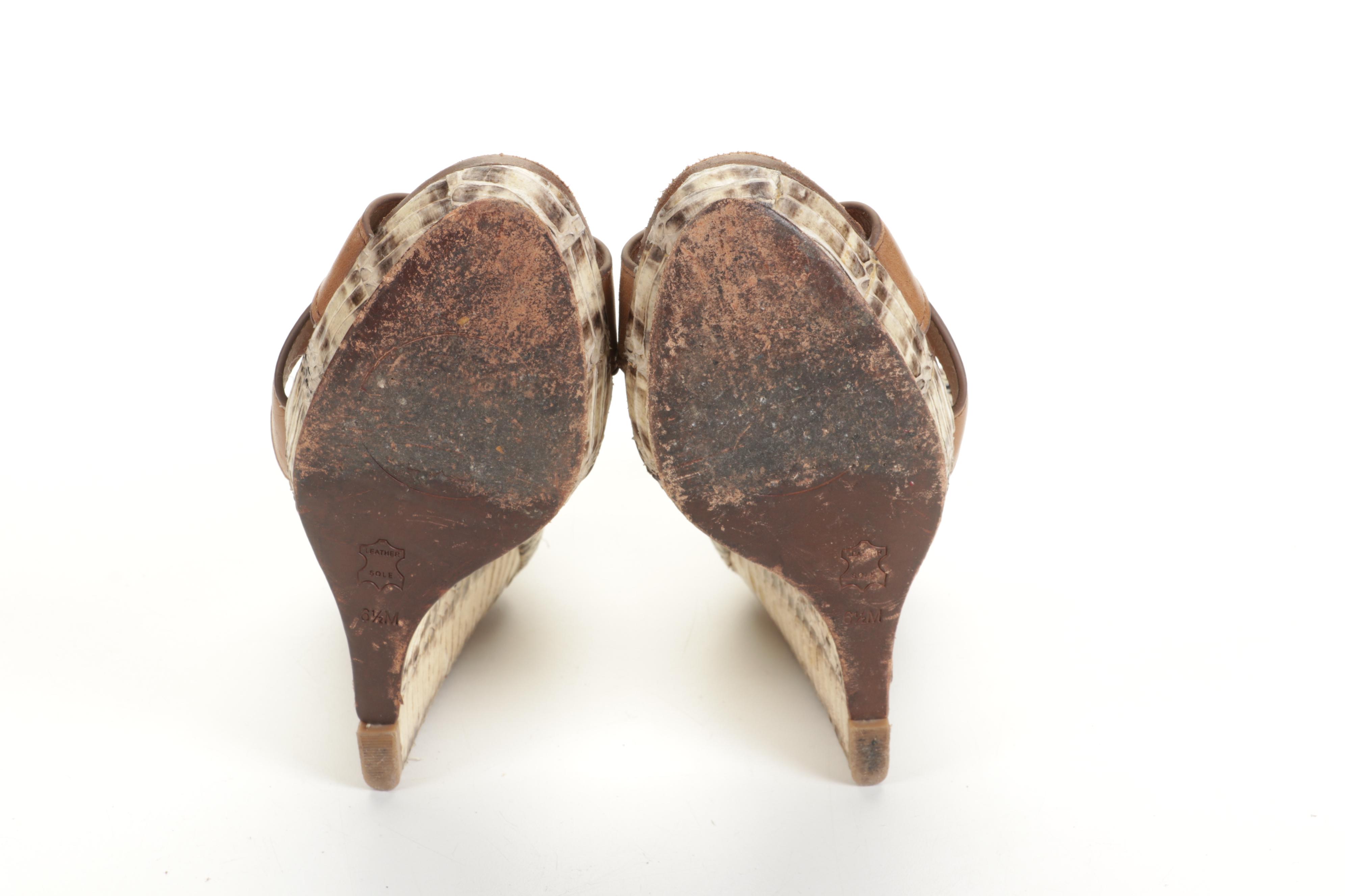 Tory Burch Livia Snakeskin Sandals and Michael Kors Jessa Suede Boots