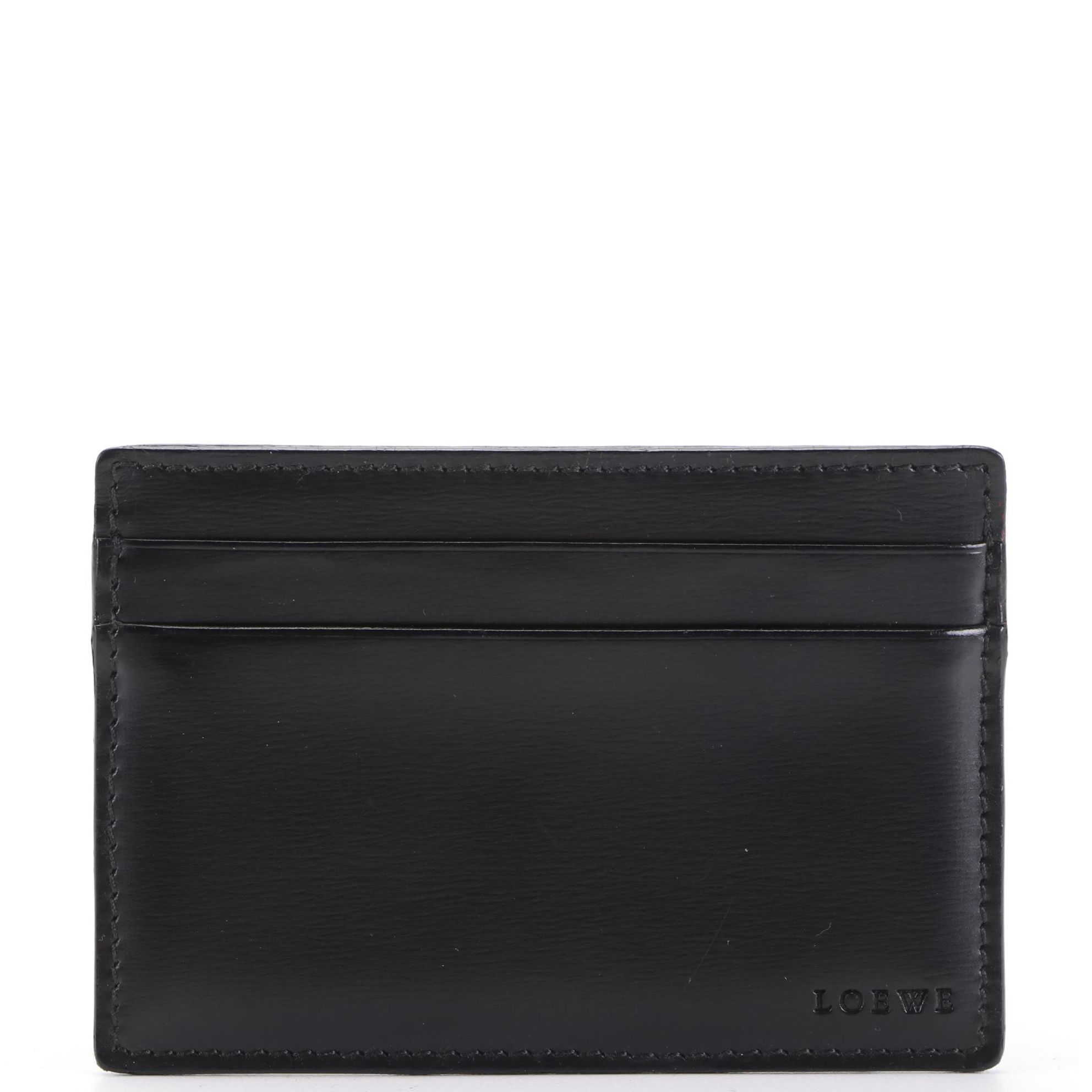 Loewe Card Holder in Black Leather