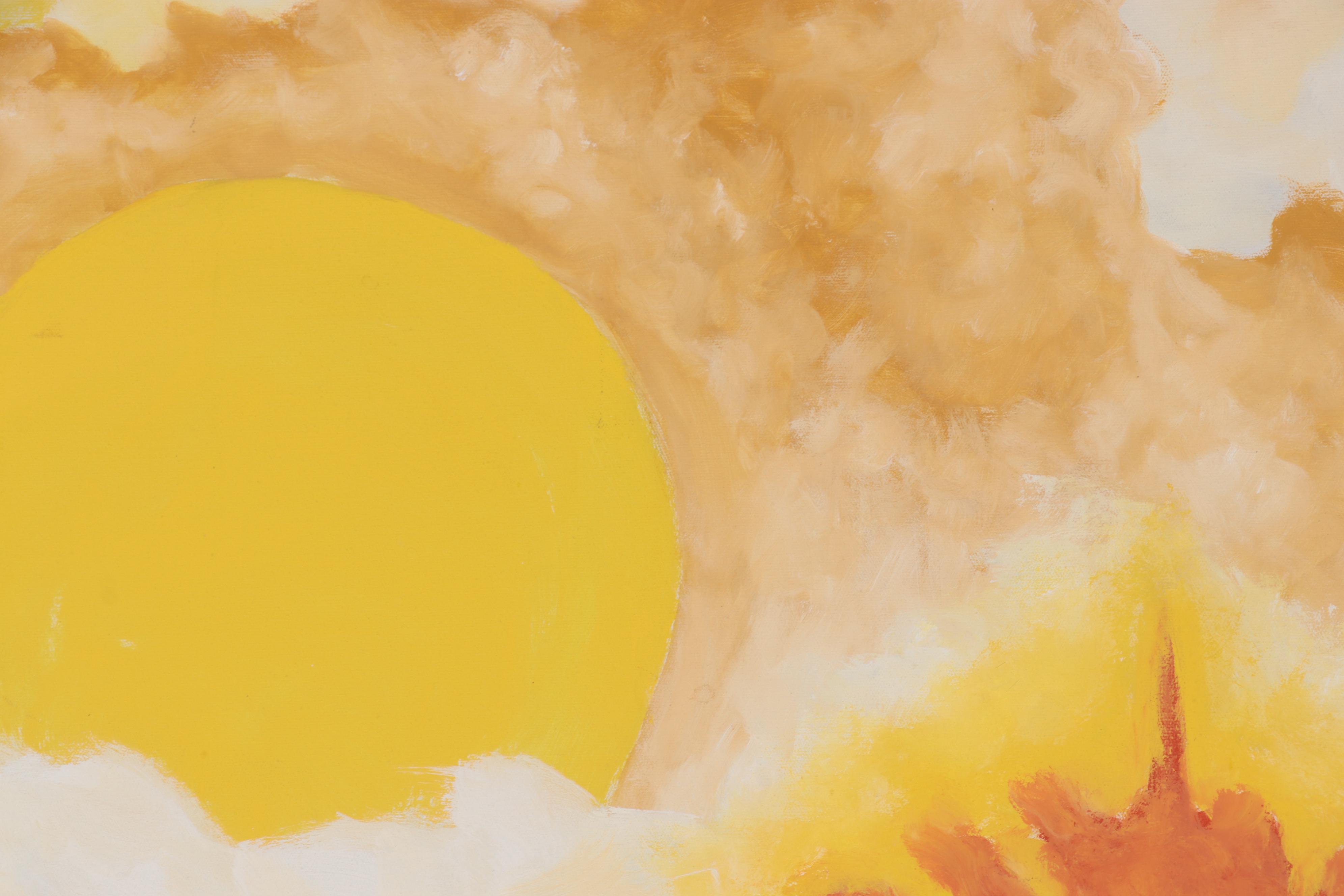 P. Girard Abstract Oil Painting "Phenomenon," Mid-20th Century