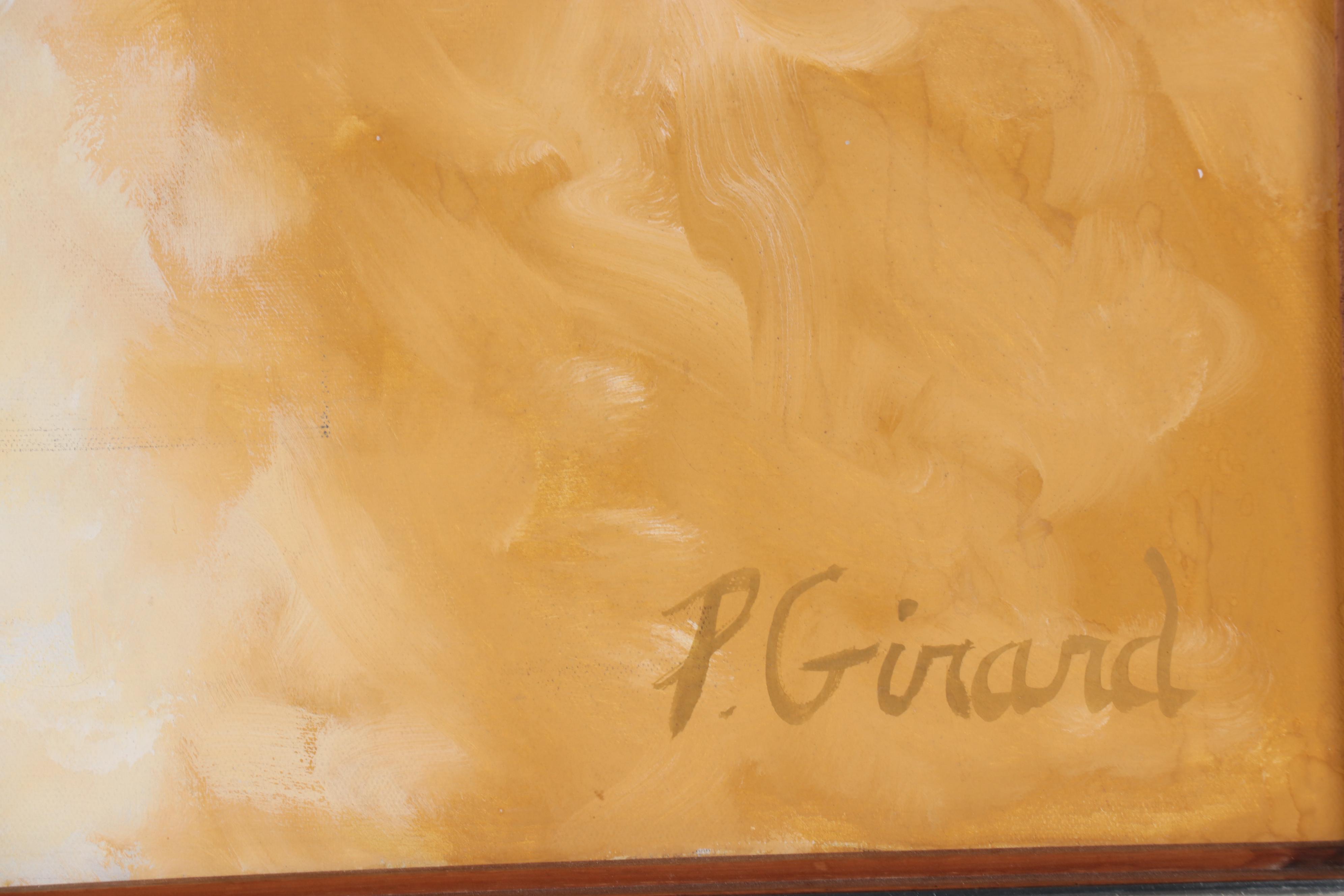 P. Girard Abstract Oil Painting "Phenomenon," Mid-20th Century