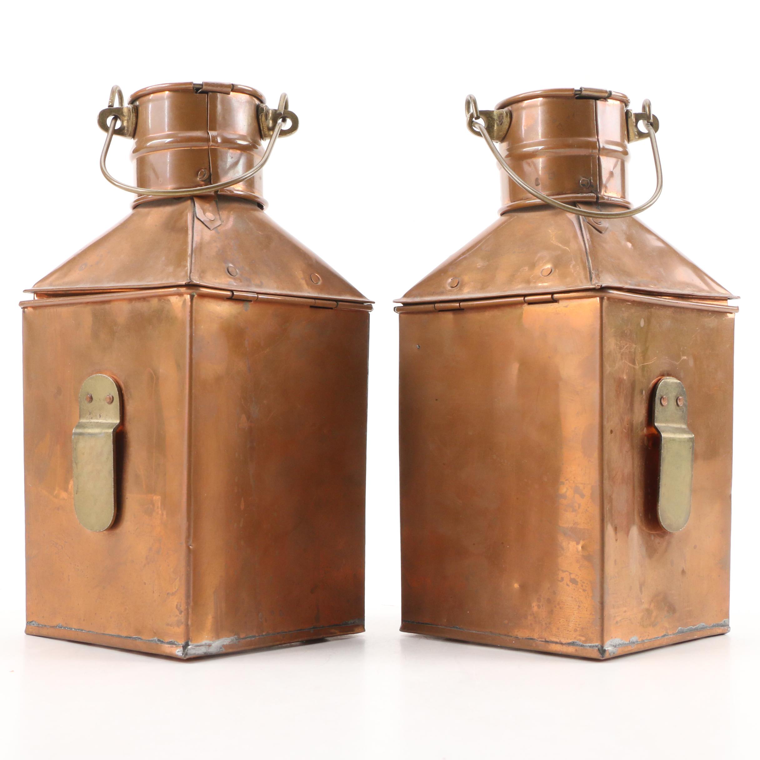 CWC Hong Kong "Port" and "Starboard" Copper Candle Lanterns