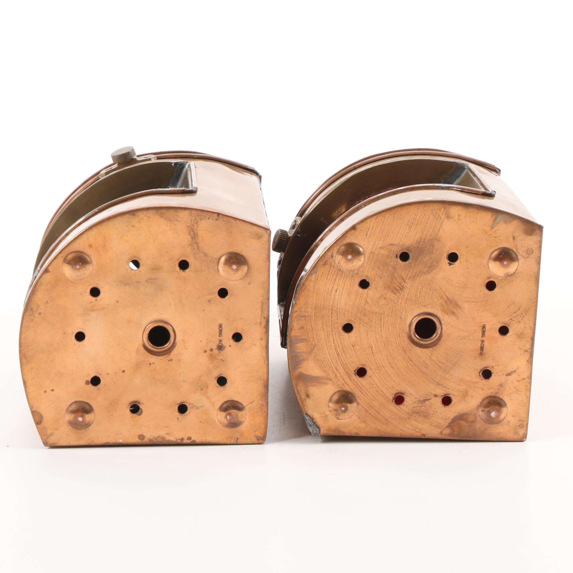 CWC Hong Kong "Port" and "Starboard" Copper Candle Lanterns