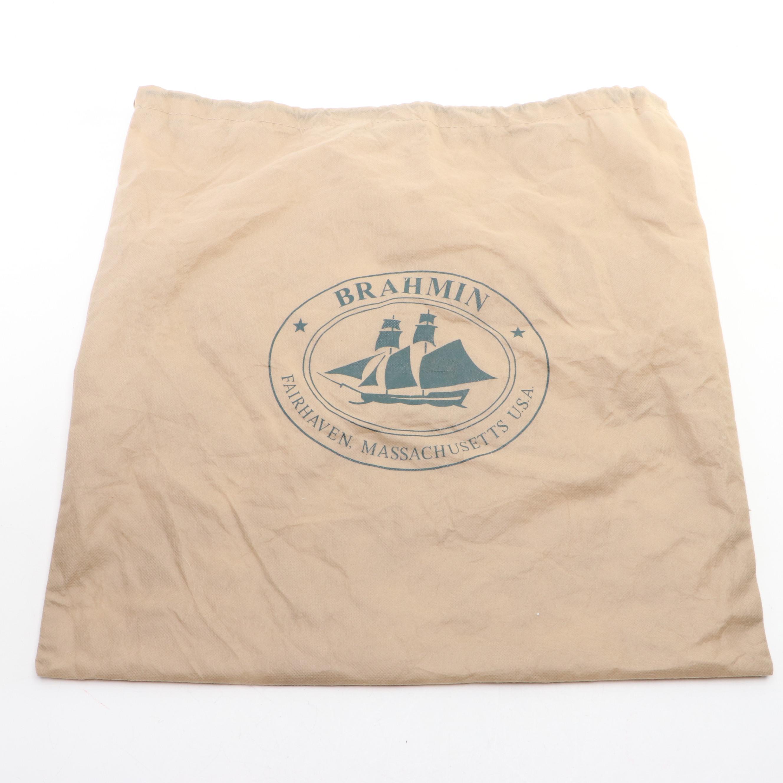 Brahmin Shoulder Tote in Tan and Croc-Effect Leather