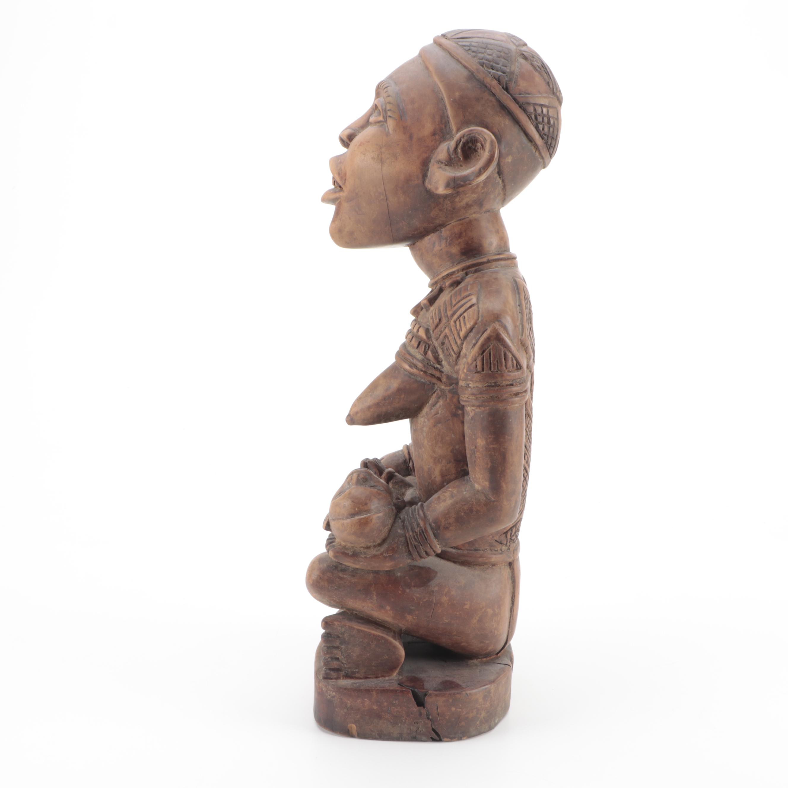 Yombe Wood Maternity Figure, Central Africa