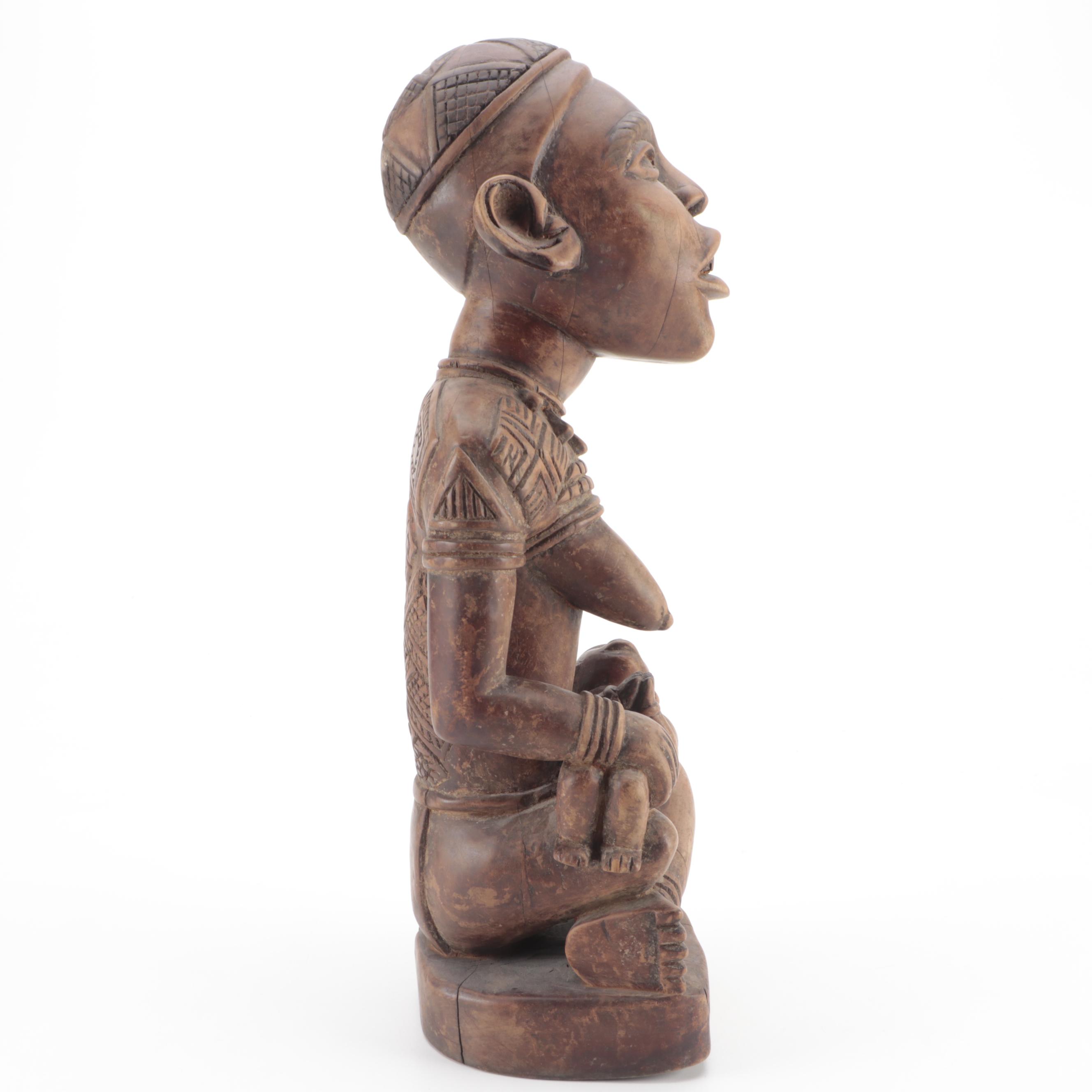Yombe Wood Maternity Figure, Central Africa