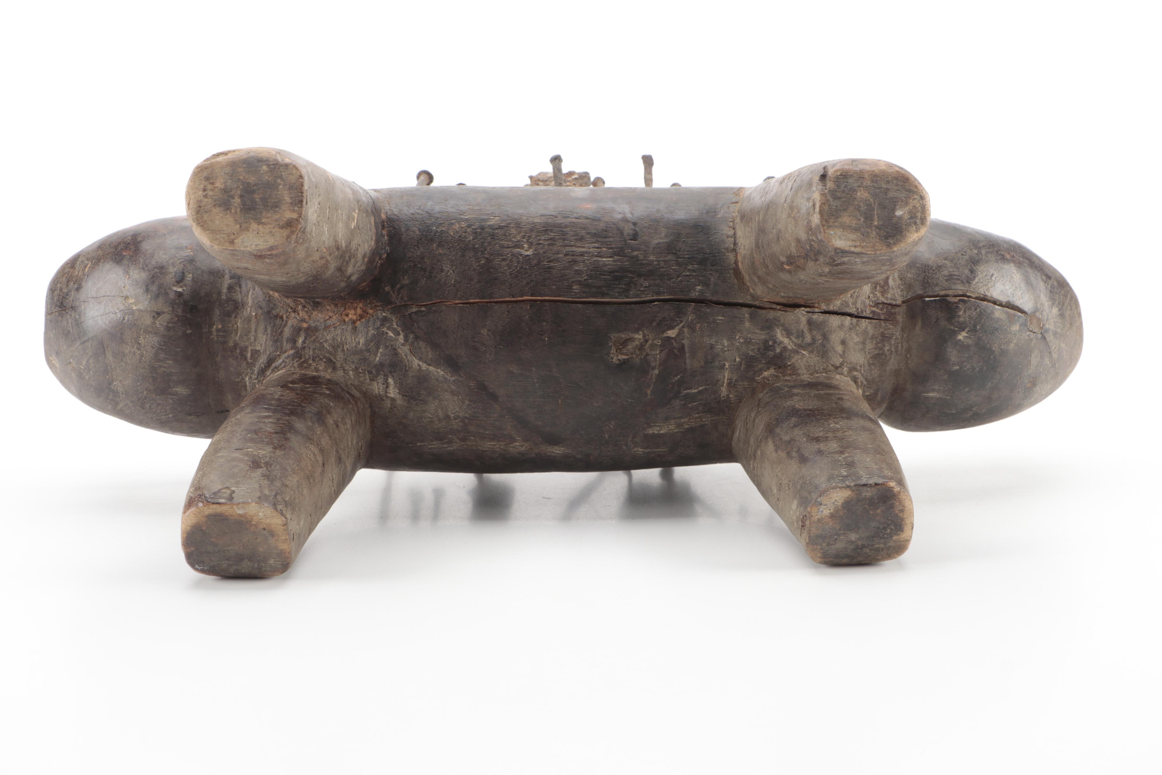 Kongo Carved Wood "Nkisi Nkondi Kozo," Central Africa