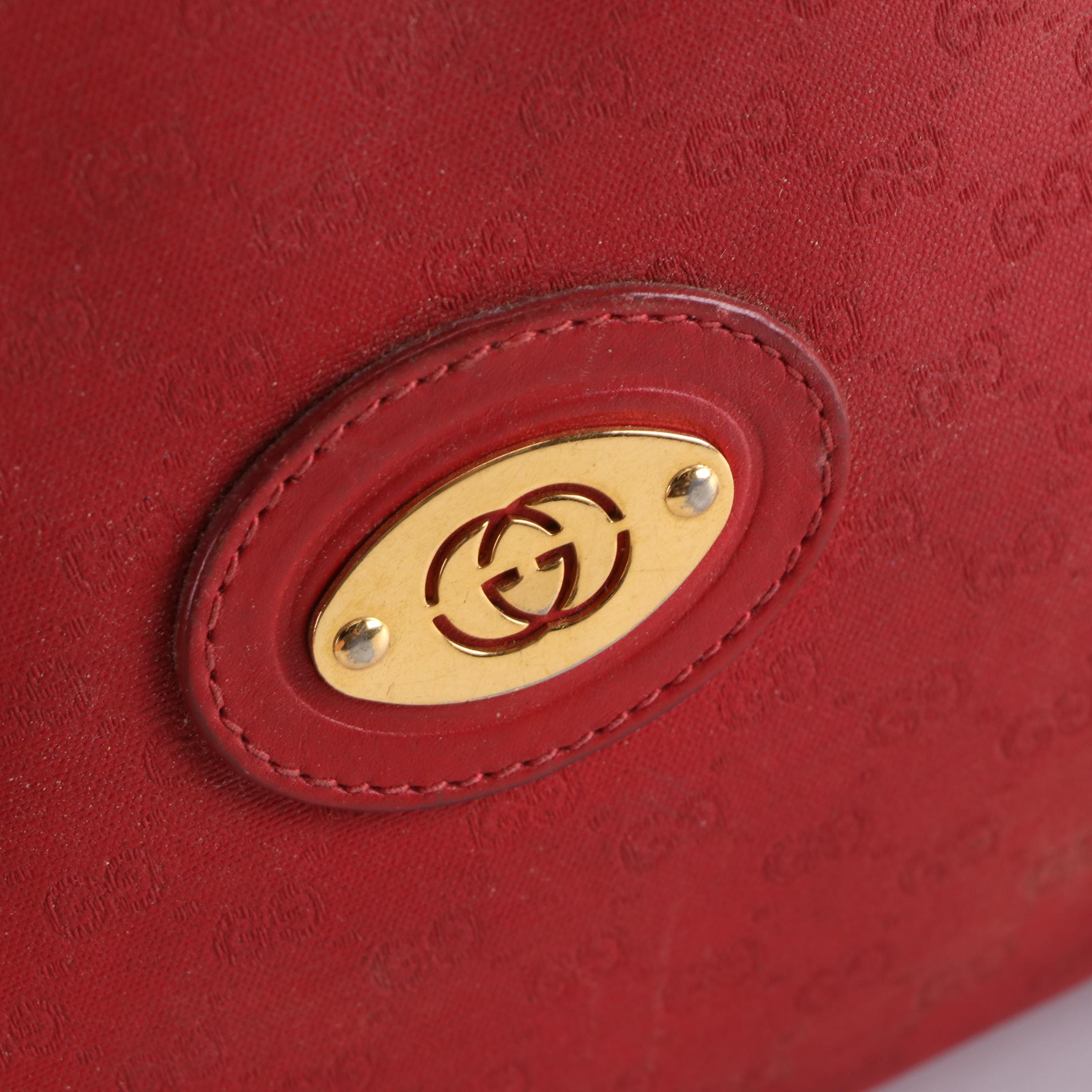 Gucci Shoulder Bag in Red MicroGuccissima Coated Canvas and Leather