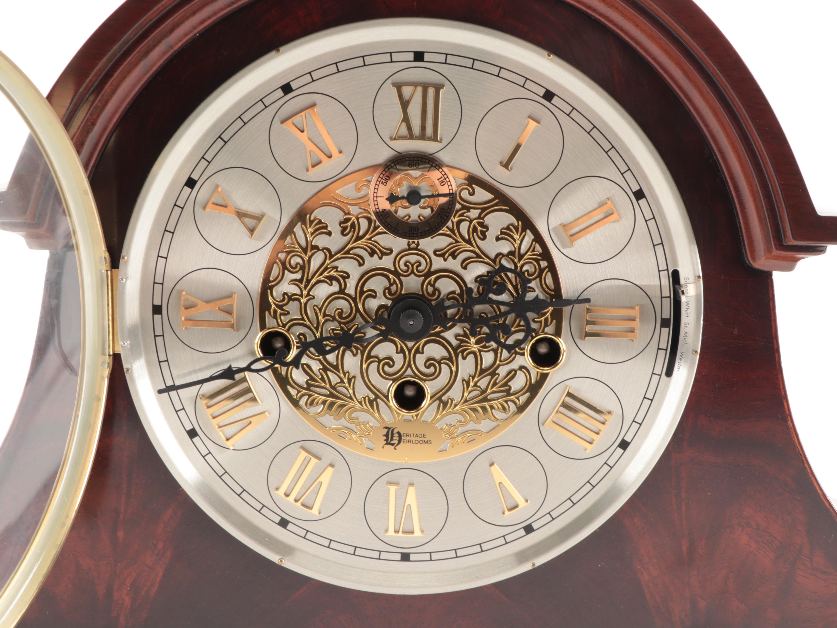 Heritage Heirlooms Three Chime Mantel Clock, Late 20th Century