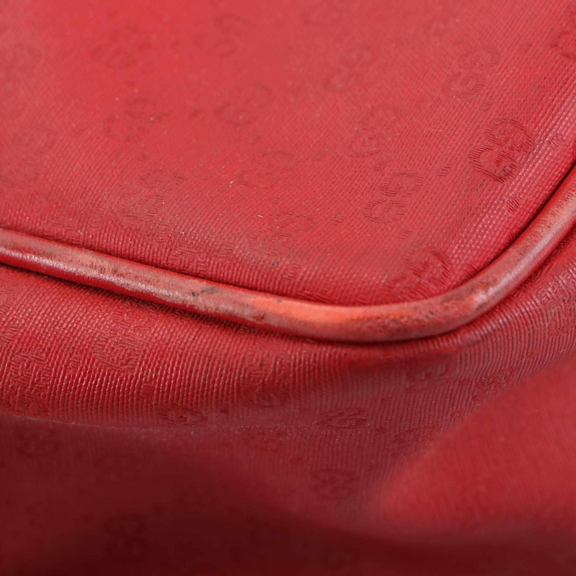 Gucci Shoulder Bag in Red MicroGuccissima Coated Canvas and Leather